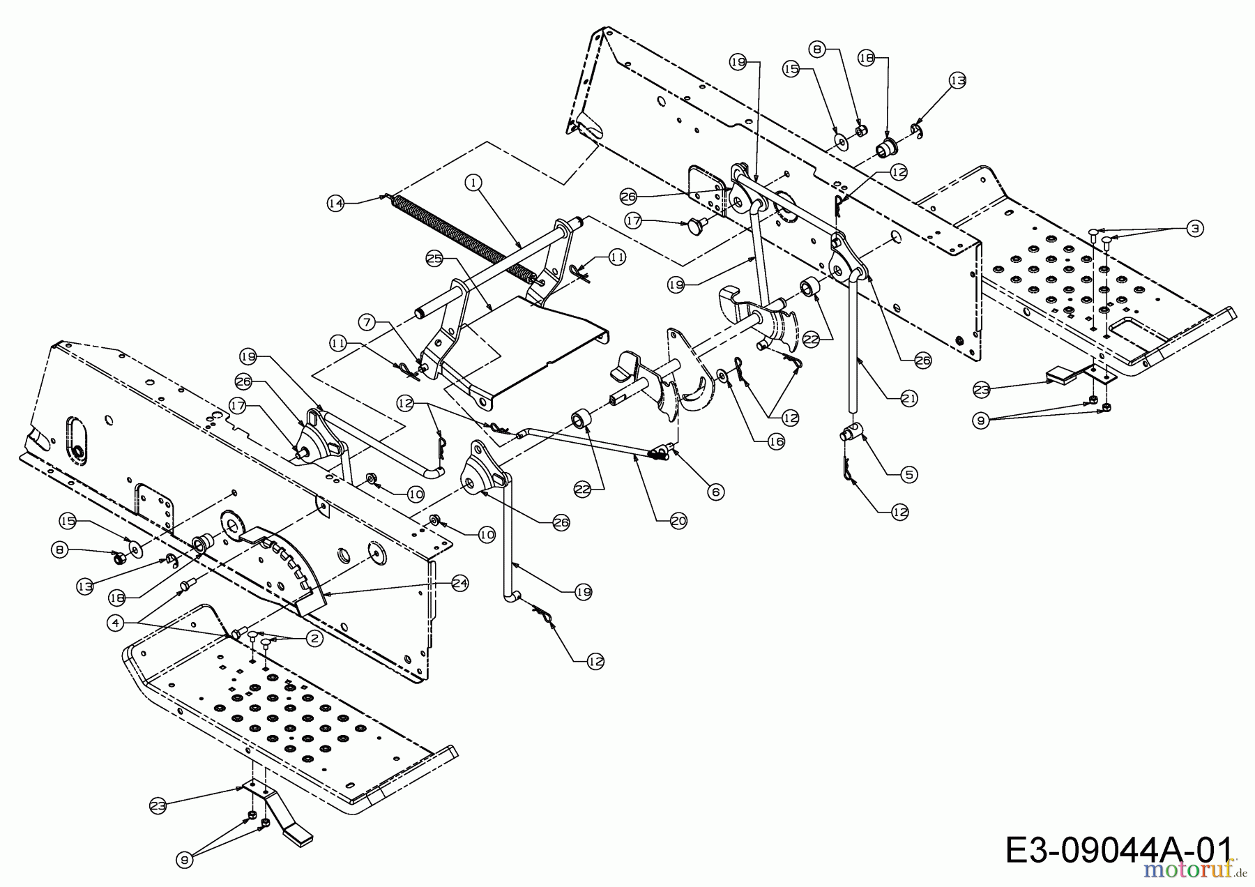 MTD Rasentraktoren H 180 13AQ698G678 (2004) Mähwerksaushebung, Messerbremse