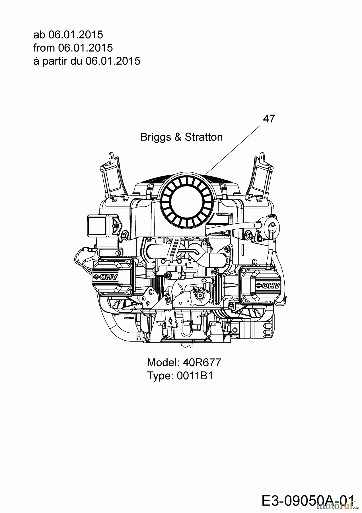 Wolf-Garten Rasentraktoren A 105.180 H 13HT71WN650 (2016) Motor Briggs & Stratton