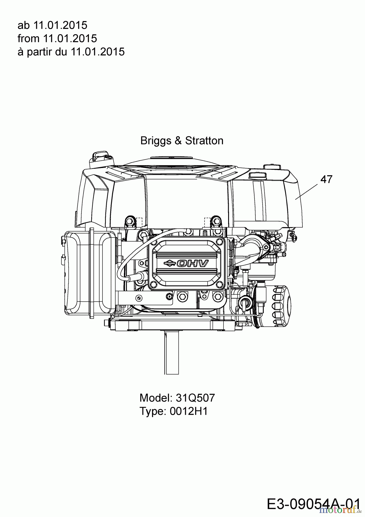  MTD Rasentraktoren Smart RG 145 13HM76KG600  (2016) Motor Briggs & Stratton ab 11.01.2015
