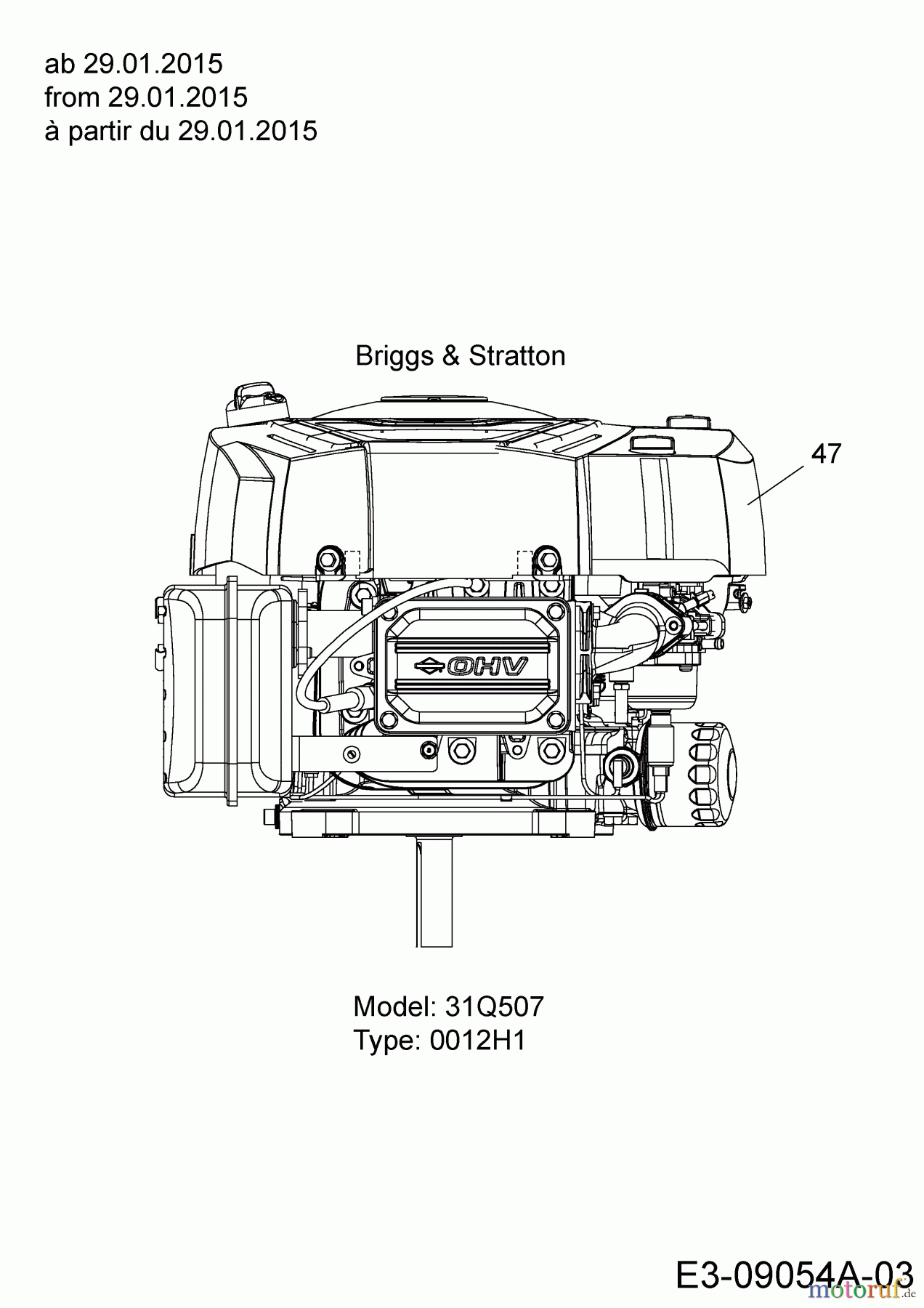 MTD Rasentraktoren Smart RN 145 13HM76KN600 (2016) Motor Briggs & Stratton ab 29.01.2015