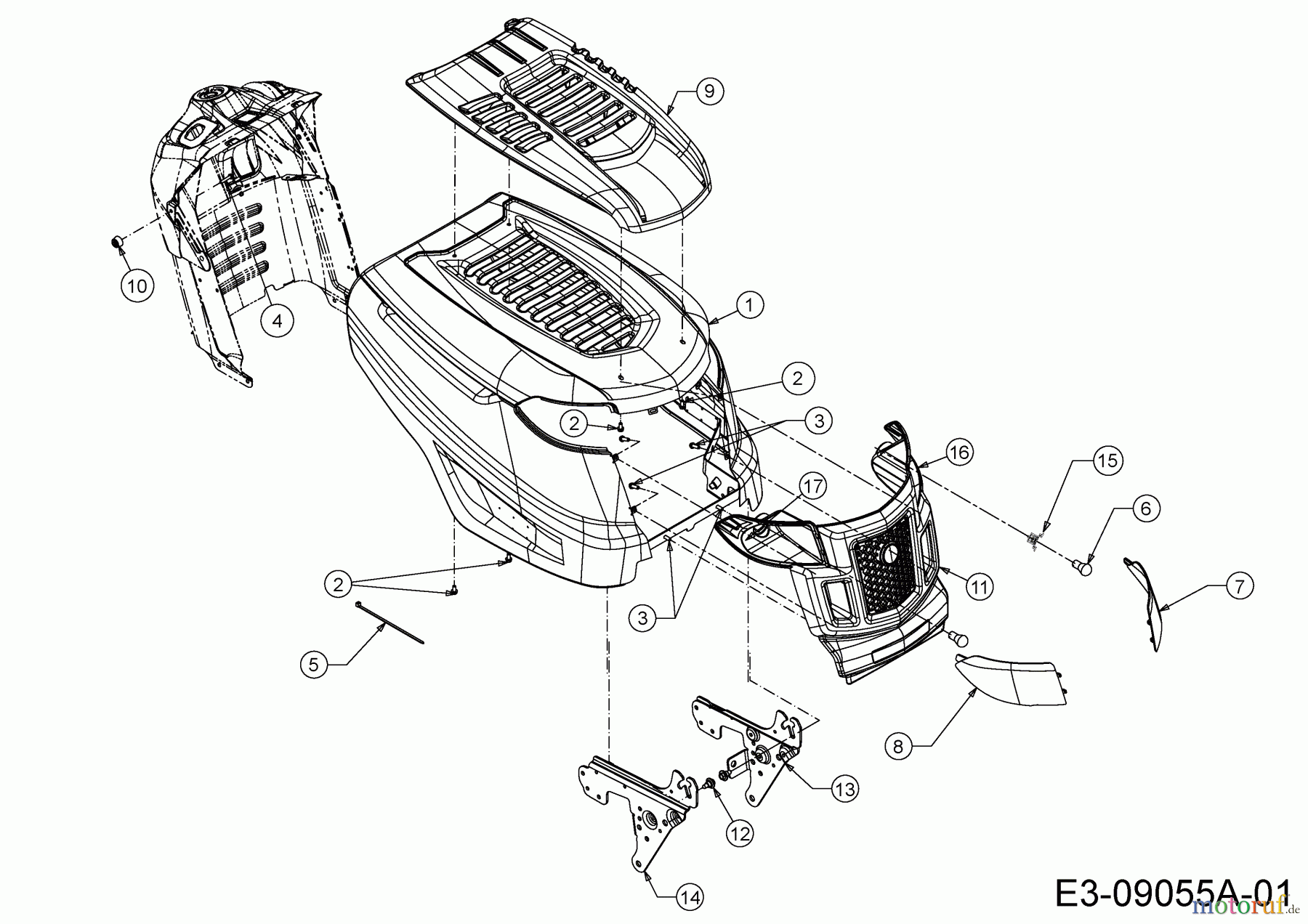 Mr. Bricolage Rasentraktoren BT 155-92 AH 2 13HM71KE648 (2015) Motorhaube K-Style
