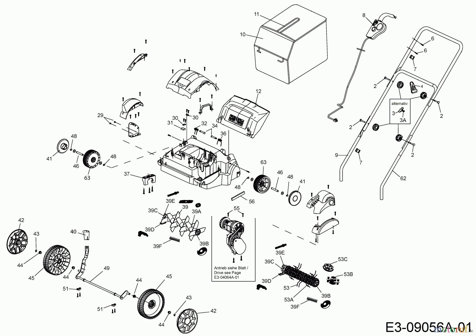 MTD Elektrovertikutierer Smart 30 VE 16AFDNKA664 (2015) Grundgerät
