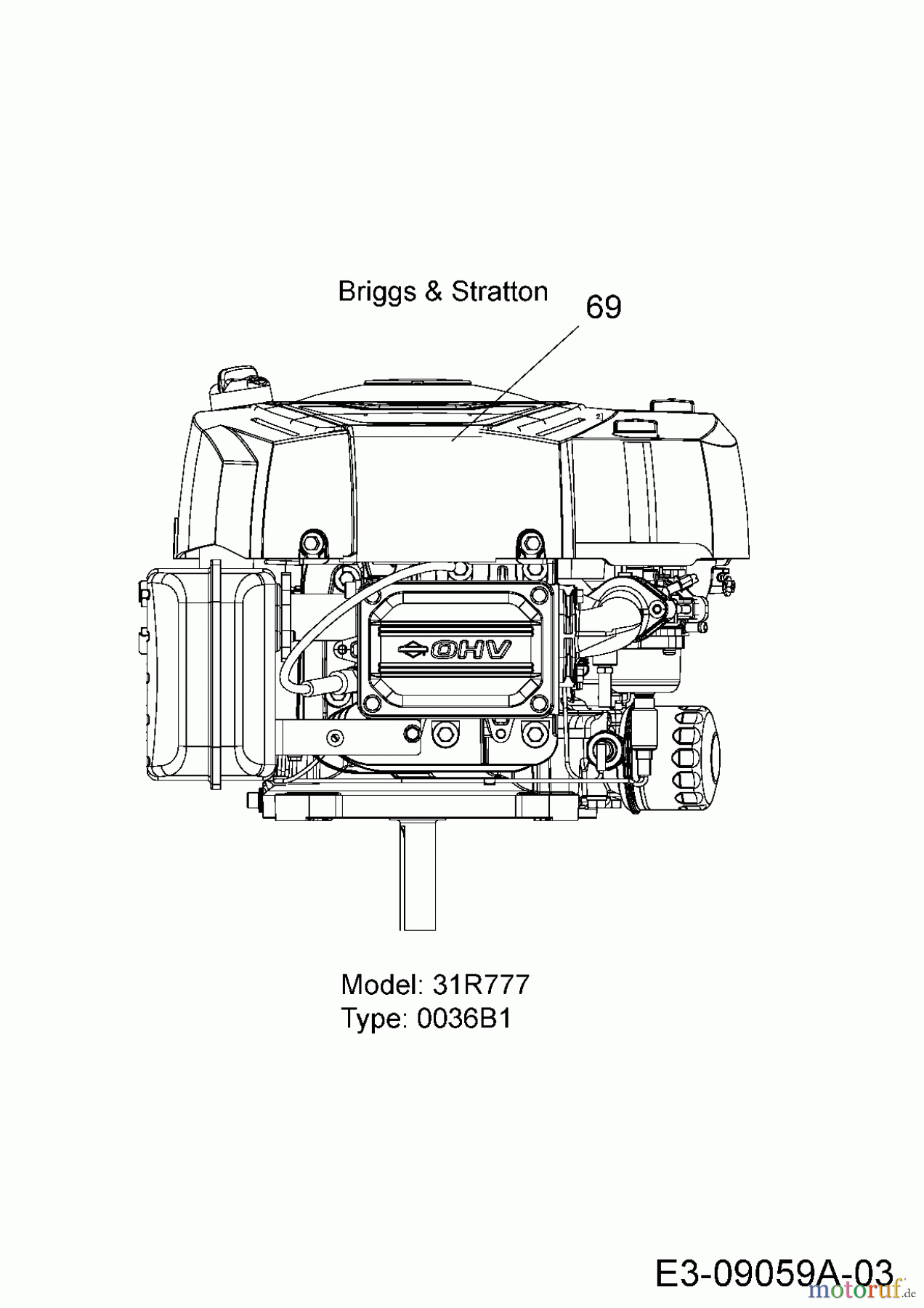 Cub Cadet Rasentraktoren CC 1018 HE 13HD91AE330 (2015) Motor Briggs & Stratton