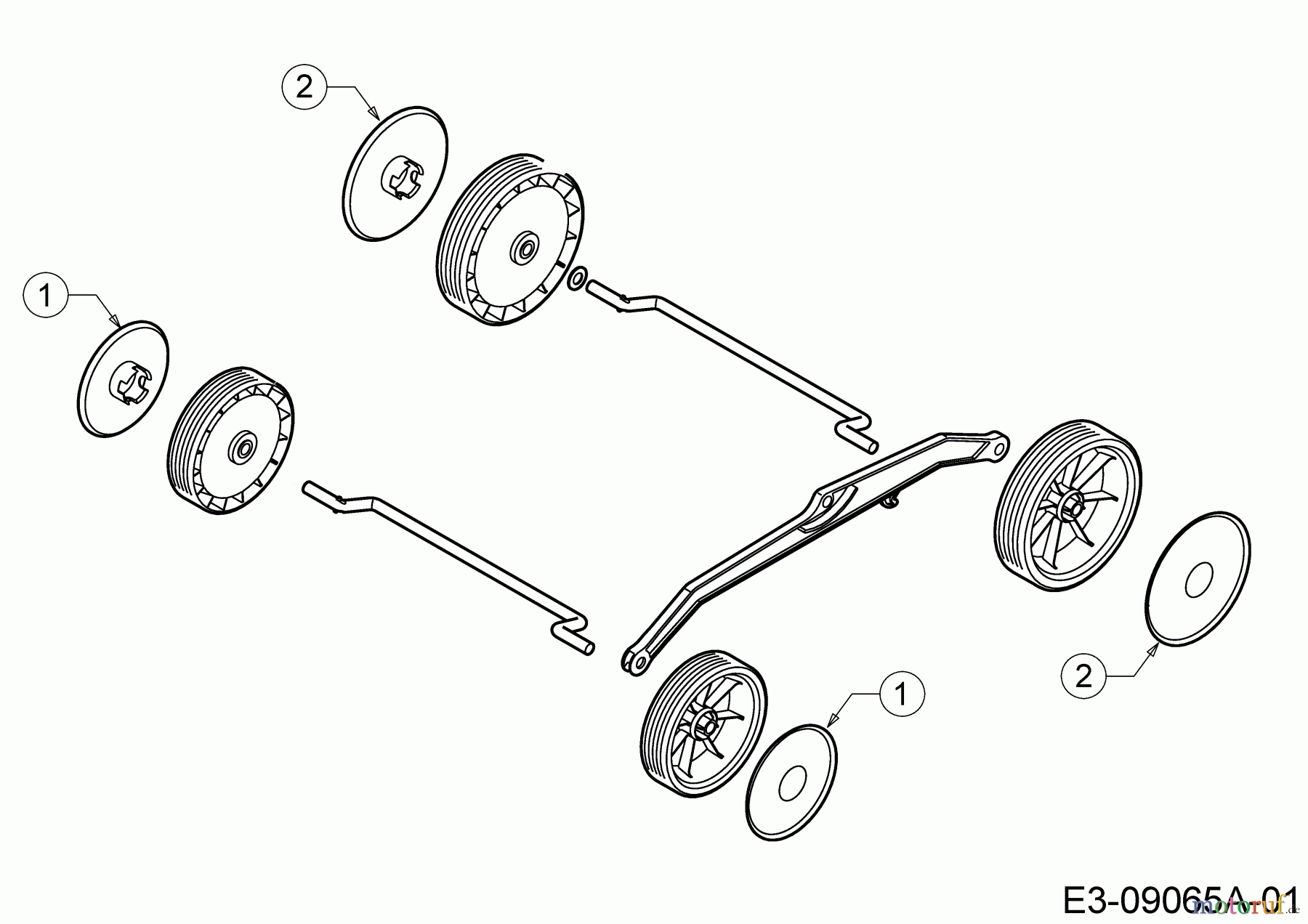  WOLF-Garten Expert Elektromäher Expert 34 E 18BWF1S-650  (2014) Radkappen