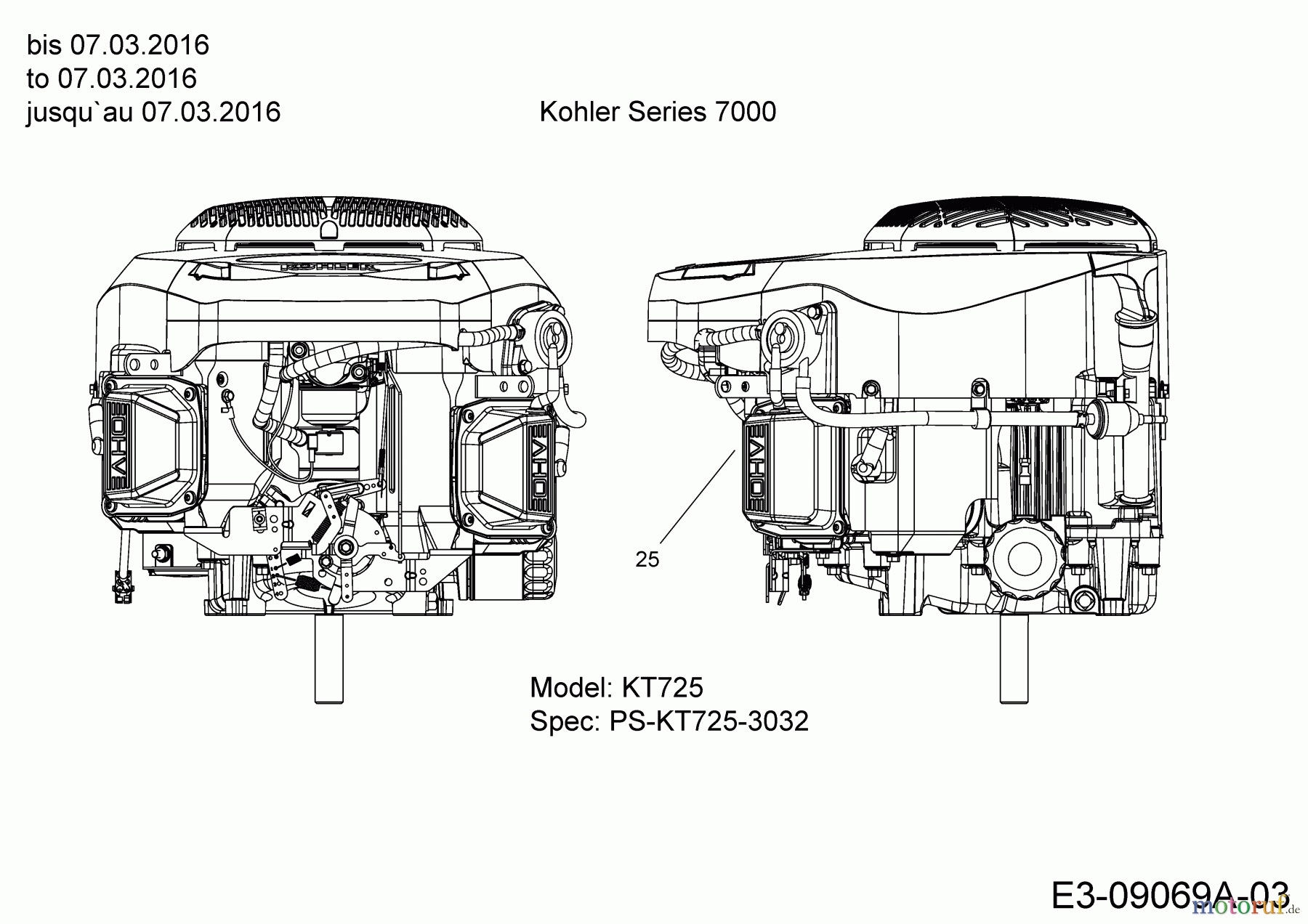 Massey Ferguson Rasentraktoren MF 41-22 RH 13HP91GN695 (2016) Motor Kohler bis 07.03.2016