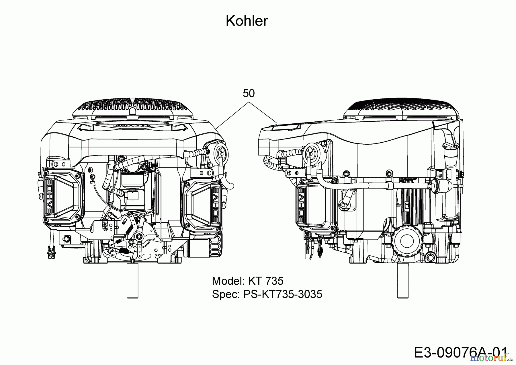  Cub Cadet Rasentraktoren CC 1024 KHN 13HQ91AN603  (2016) Motor Kohler