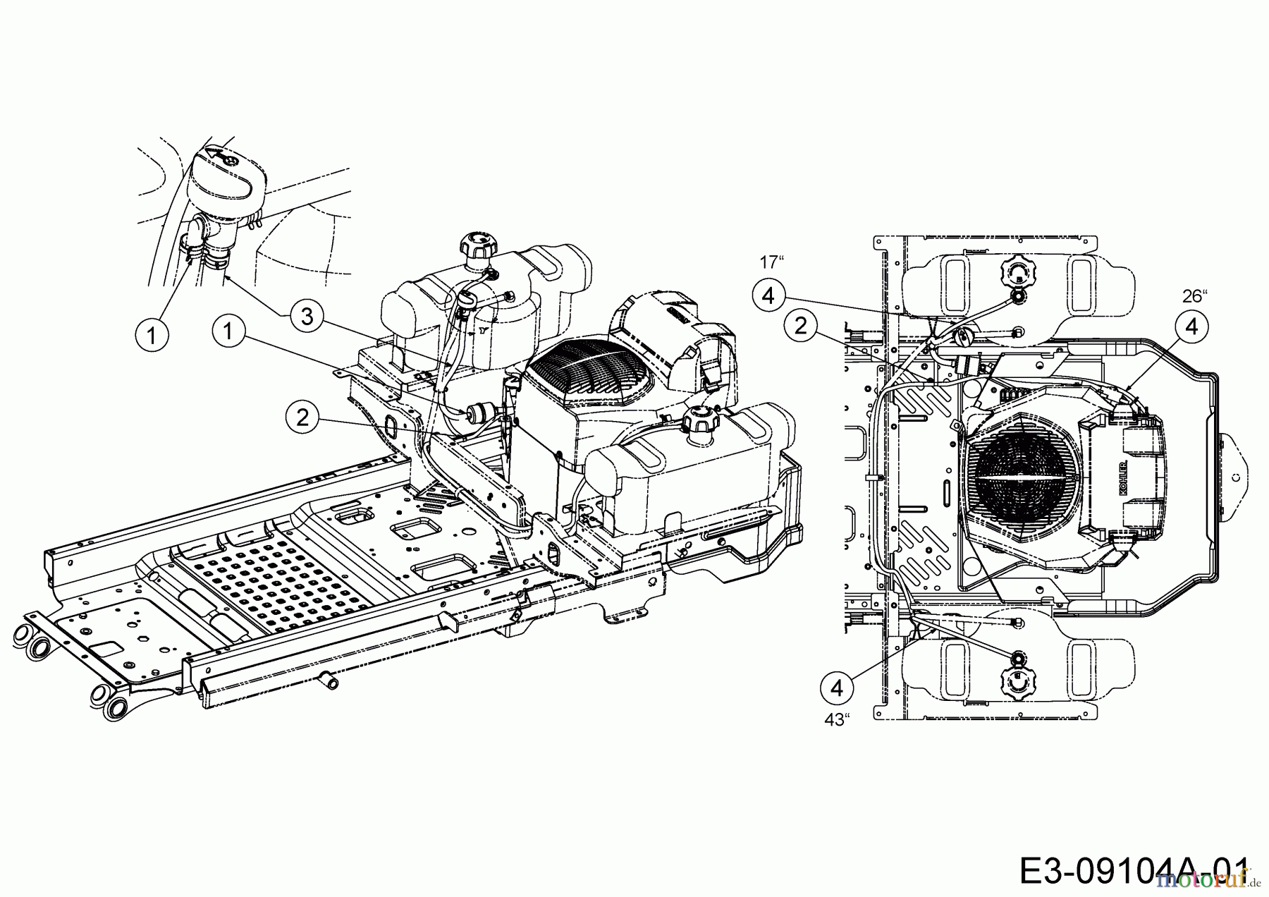 Cub Cadet Zero Turn Pro Z 100-48 53AWEFJF330 (2016) Kraftstoffleitungen