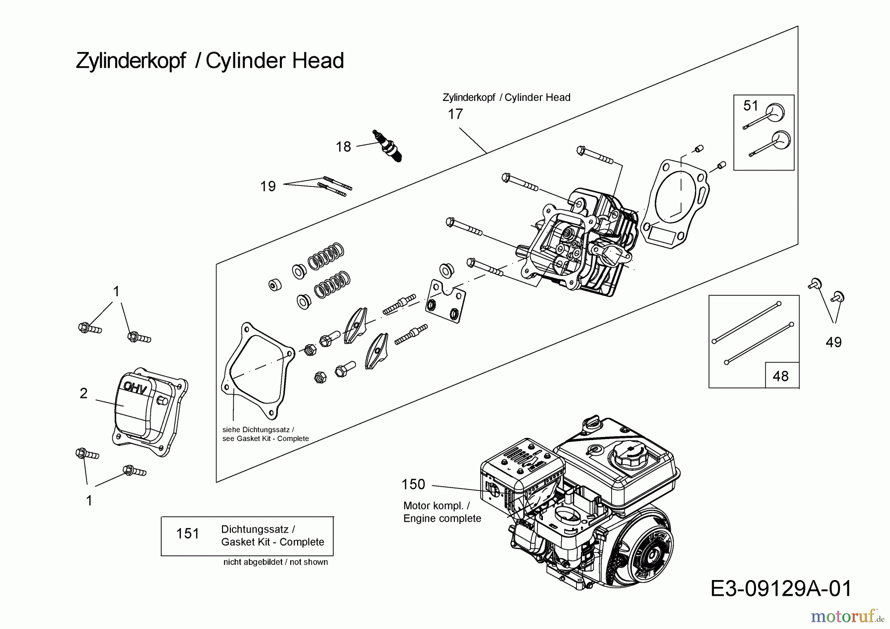  MTD-Motoren MTD horizontal 170-AUA 752Z170-AUA  (2015) Zylinderkopf