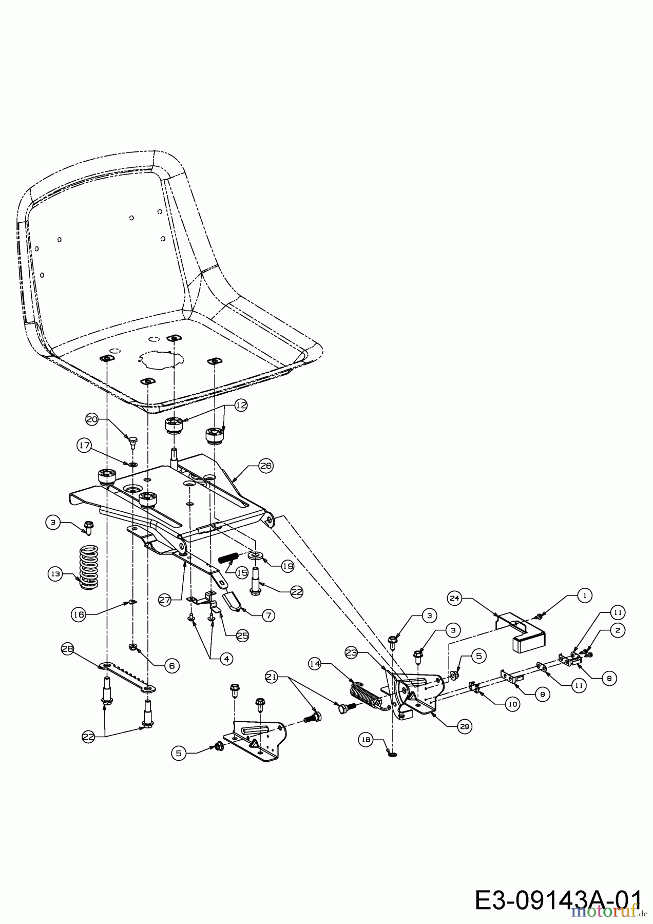 MTD Rasentraktoren Black 200-107 TB 13HT76KG615 (2016) Sitzträger