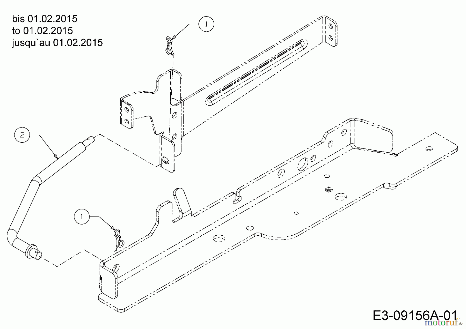  Cub Cadet Gartentraktoren CC 1224 KHP 14HQ94AP603  (2015) Mähwerksstabilisator bis 01.02.2015