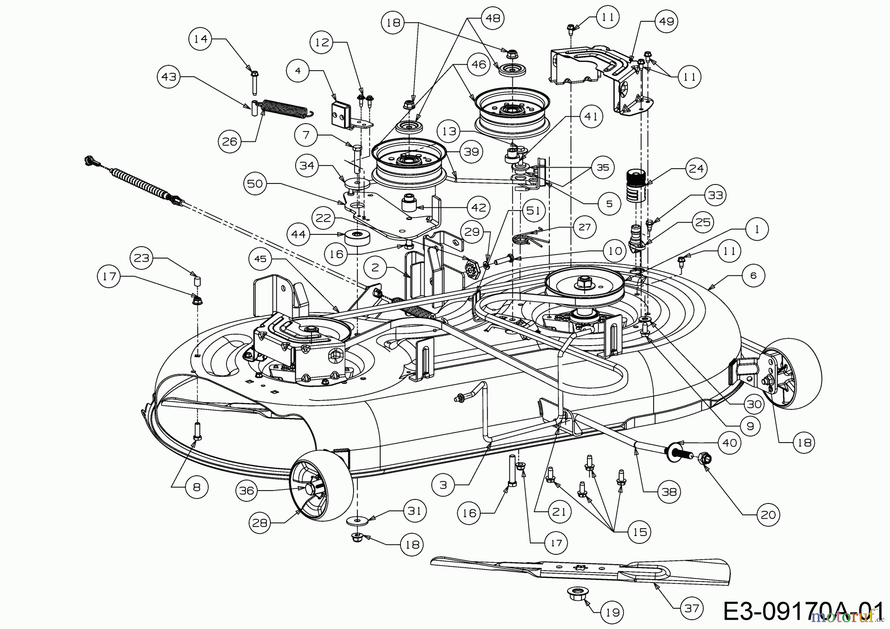 MTD Rasentraktoren 20/42 Automatic 13AT785S306 (2017) Mähwerk S (42