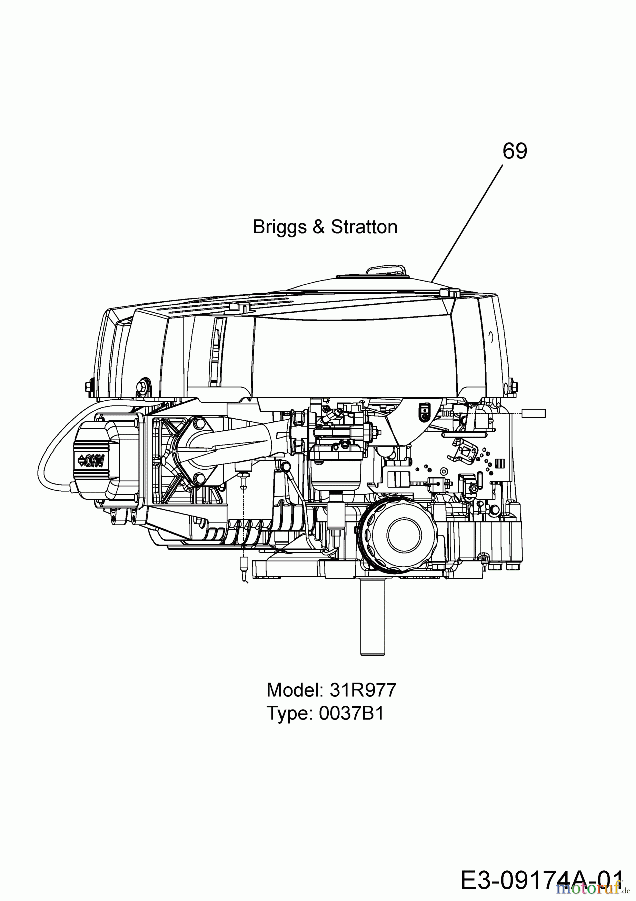 Troy-Bilt Rasentraktoren Pony 13AN77KS309 (2015) Motor Briggs & Stratton