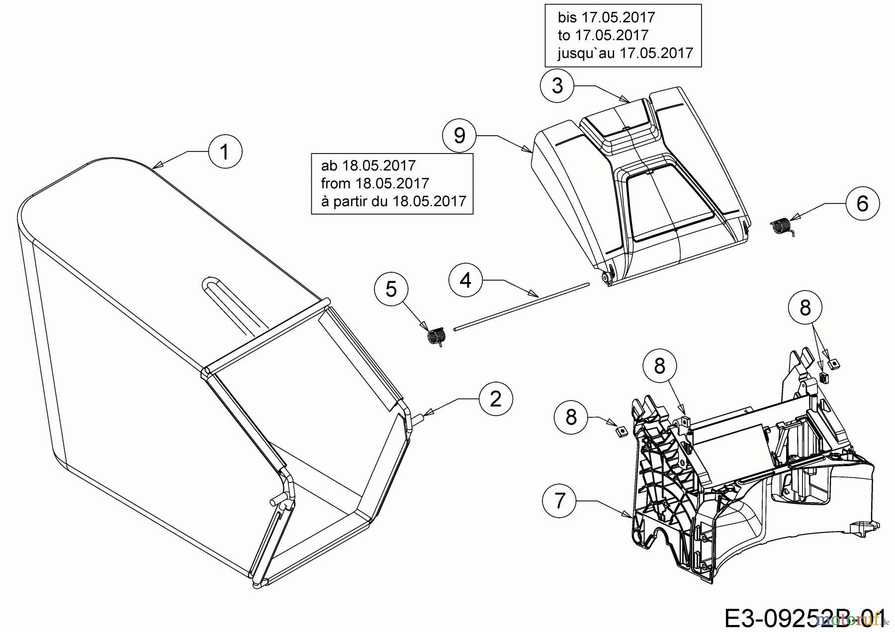 Black-Line Motormäher BL 3546 11A-TE5B683 (2017) Grasfangsack, Heckklappe, Leitstück hinten
