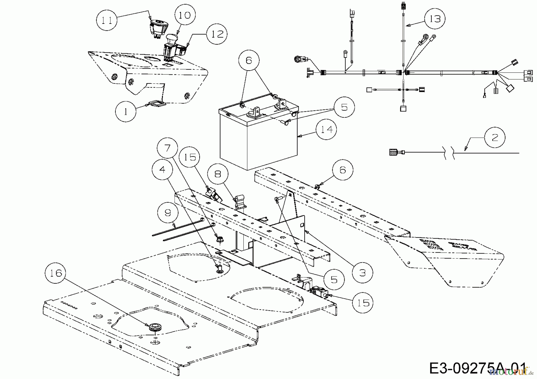 Cub Cadet Zero Turn Tank LZ 60 Commercial 53BH2PTD330 (2015) Elektroteile