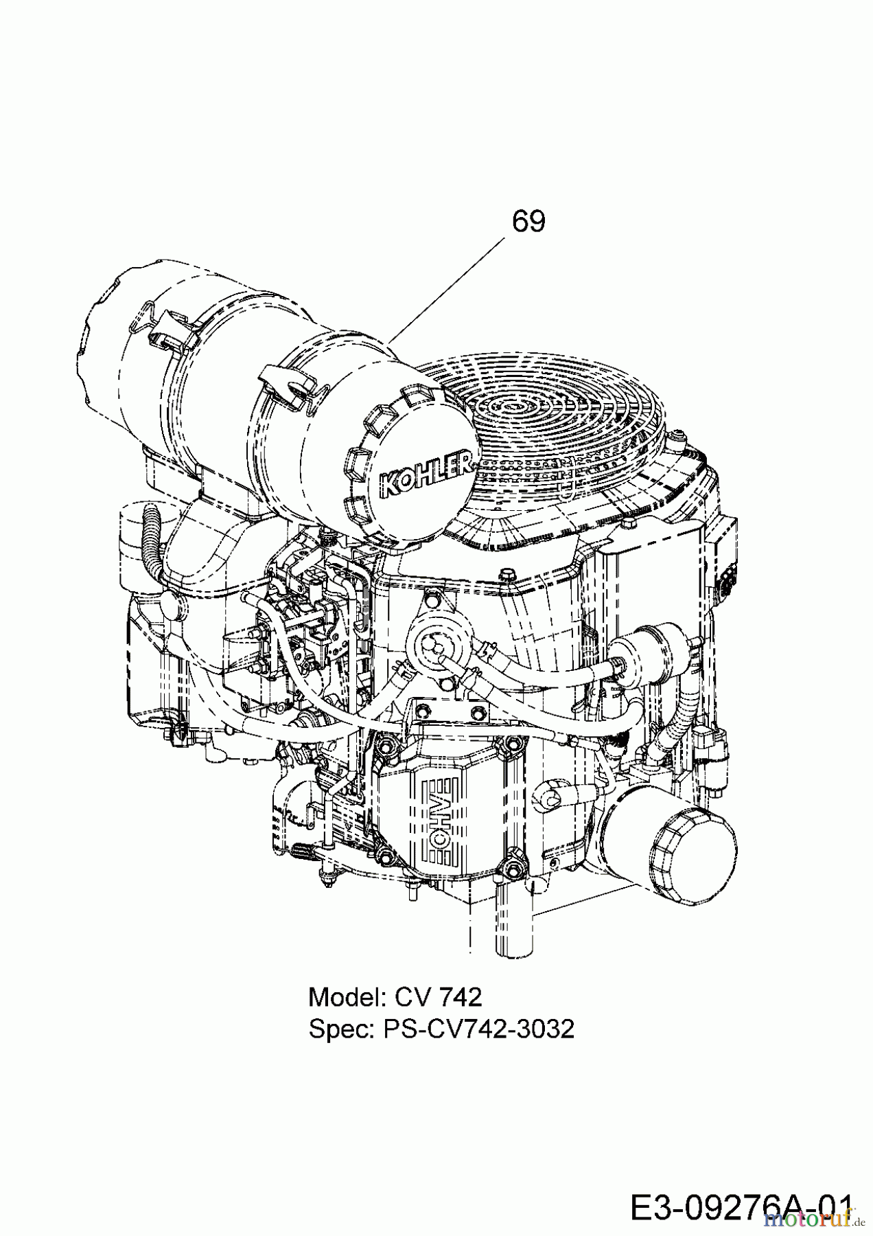  Cub Cadet Zero Turn Tank LZ 60 Commercial 53BH2PTD330  (2015) Motor Kohler