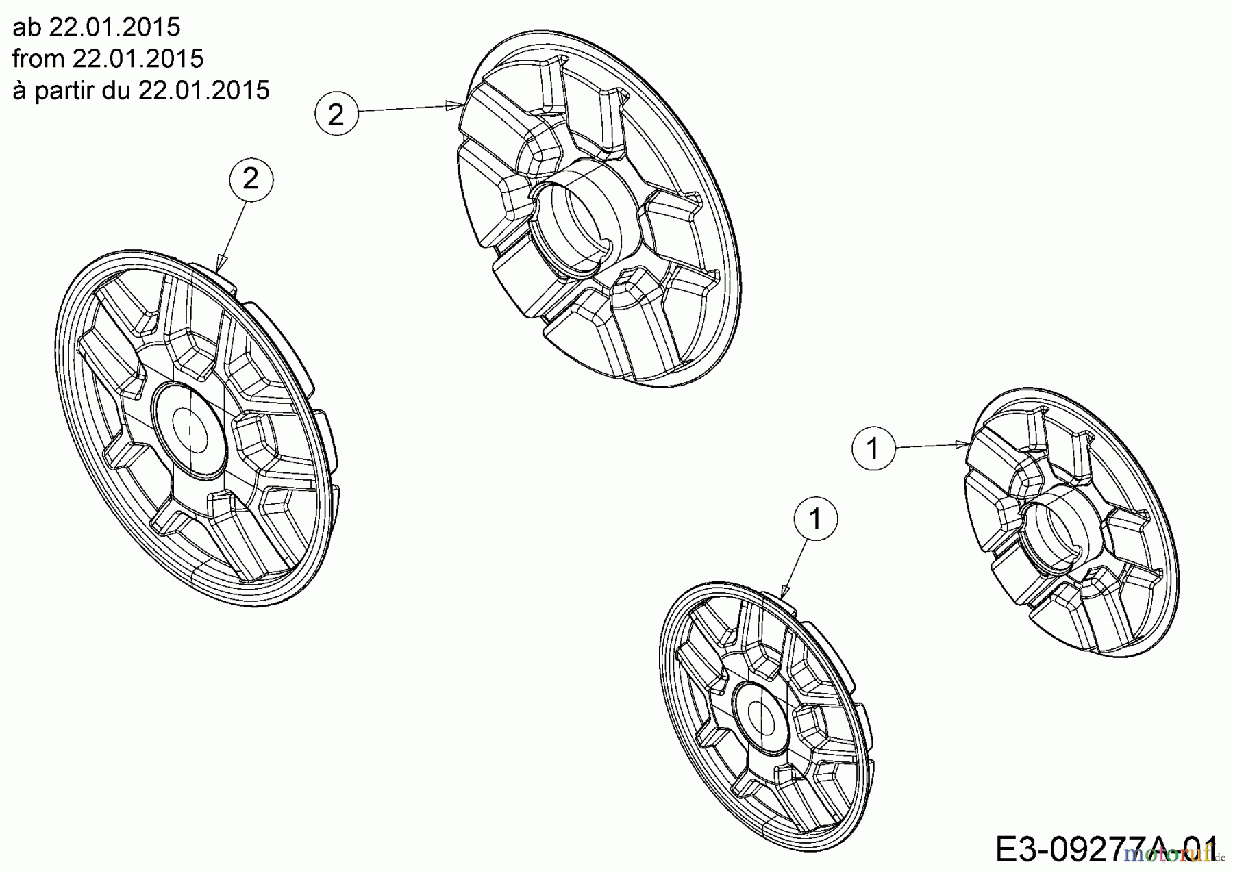  MTD Motormäher mit Antrieb BE 53 HW 12A-PH5L648  (2015) Radkappen ab 22.01.2015