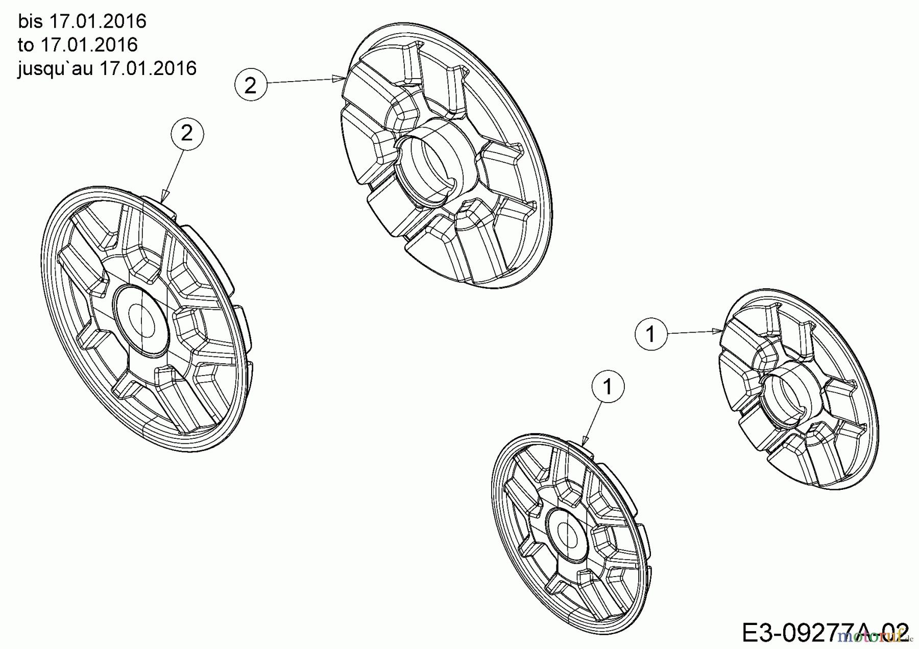MTD Motormäher mit Antrieb SP 53 HWB 12B-PF7B648  (2016) Radkappen bis 17.01.2016