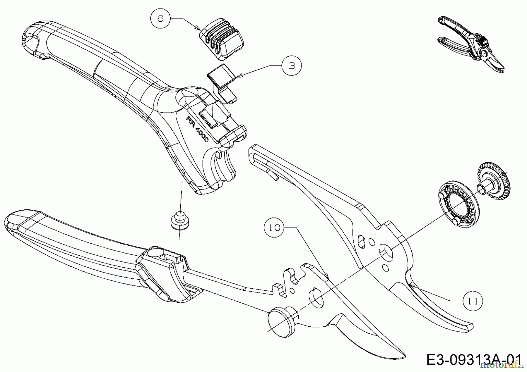 Wolf-Garten Gartenscheren RR 4000 73AFA004650 (2015) Grundgerät