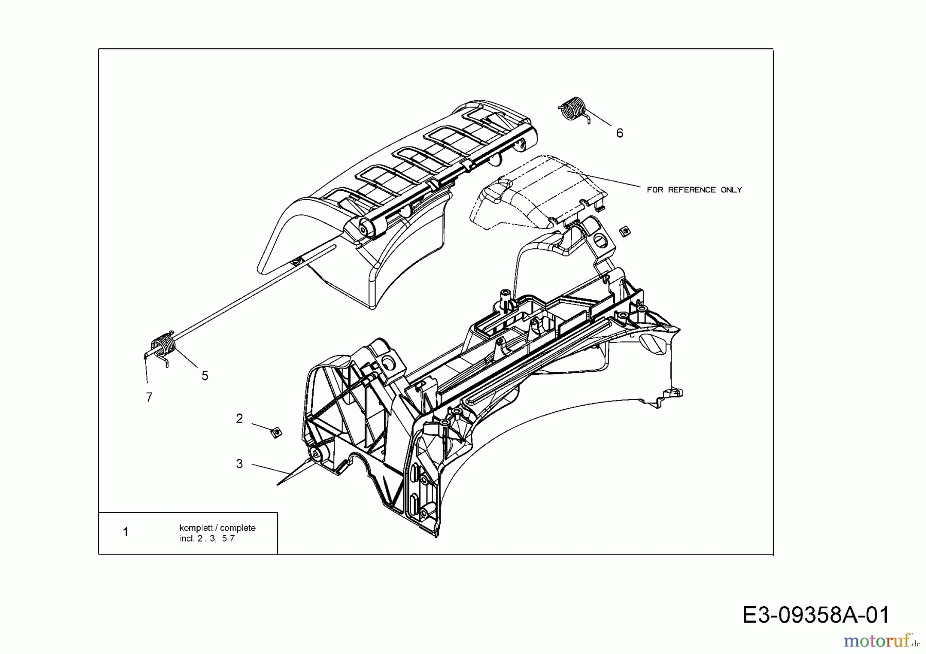 Cub Cadet Motormäher mit Antrieb SC 500 Z 12ABC62J710 (2015) Leitstück hinten, Stange Heckklappe