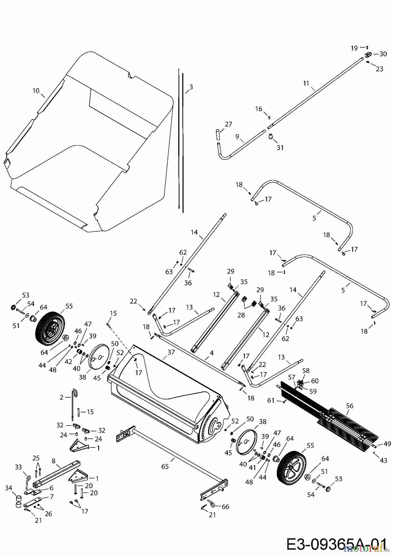  MTD Zubehör Zubehör Garten- und Rasentraktoren Rasenkehrer 45-0492-100  (196-543-000) 196-543-000  (2015) Grundgerät