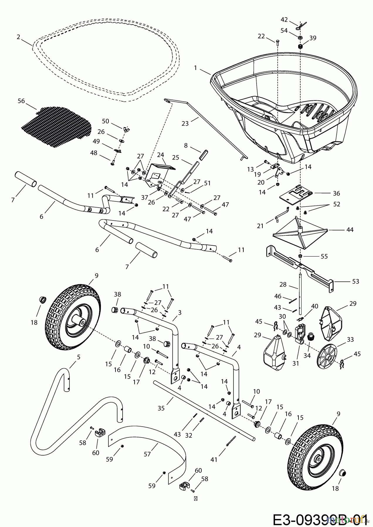  MTD Zubehör Zubehör handgeführte Geräte Streuer 45-05021  (196-063-000) 196-063-000  (2018) Grundgerät