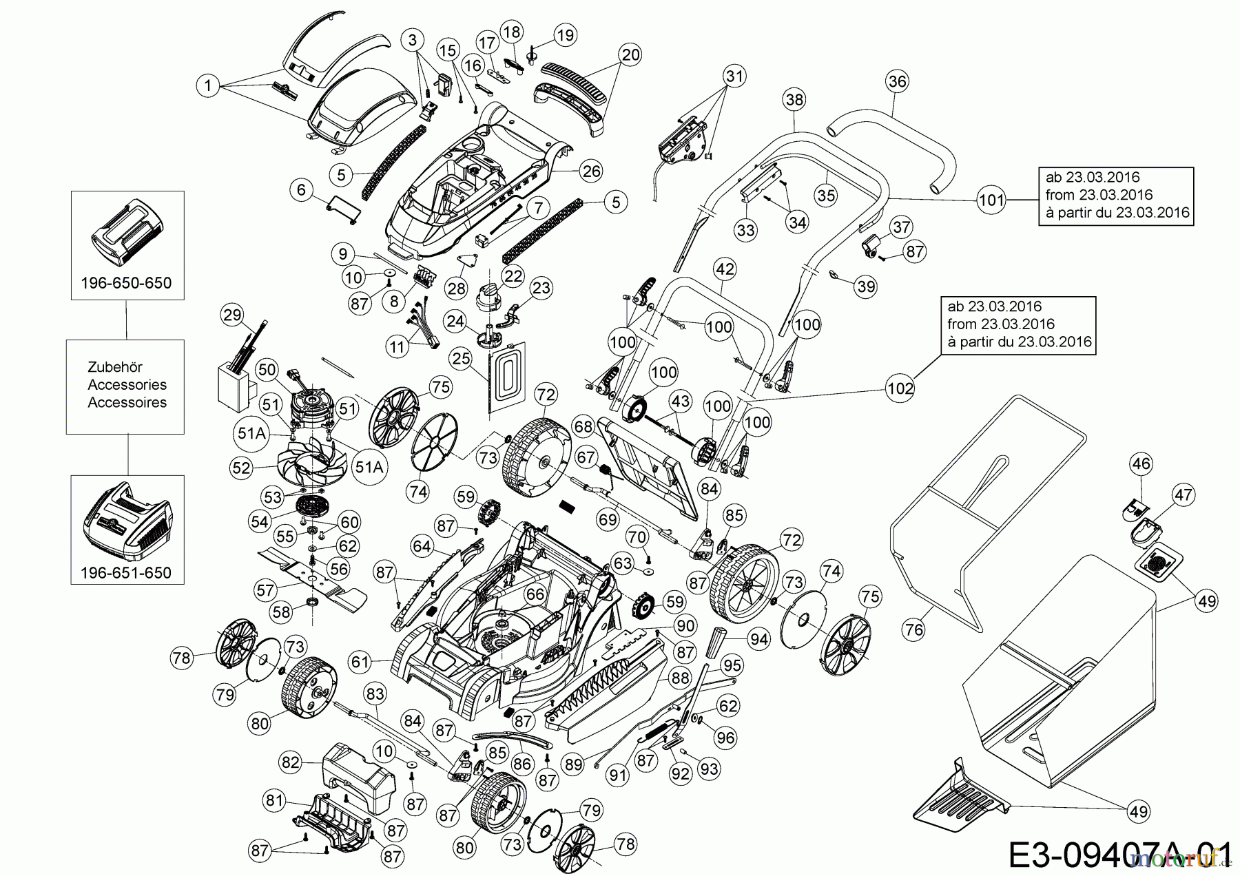Wolf-Garten Akkumäher 72V Li-Ion Power 40 18AKJJ33650 (2017) Grundgerät