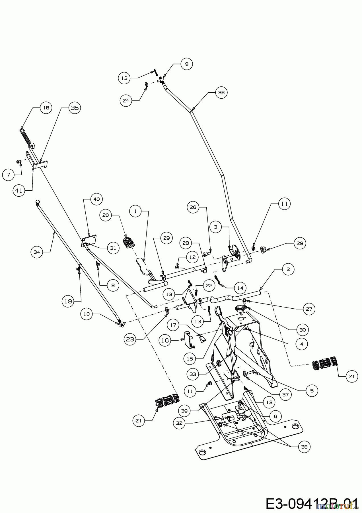 MTD Rasentraktoren Minirider 76 SDHE 13A221JD600 (2018) Bremsstange, Schaltstange, Pedal