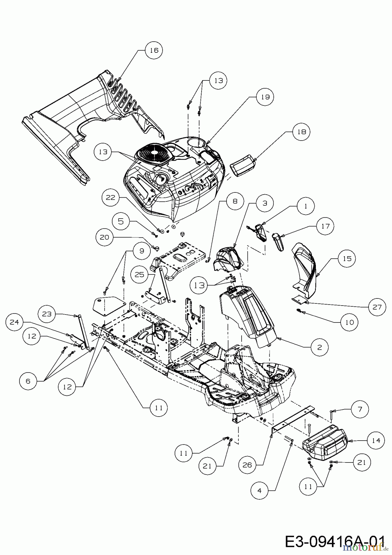 Cub Cadet Rasentraktoren CC 114 HA 13A221HD603 (2016) Frontgewicht, Verkleidungen