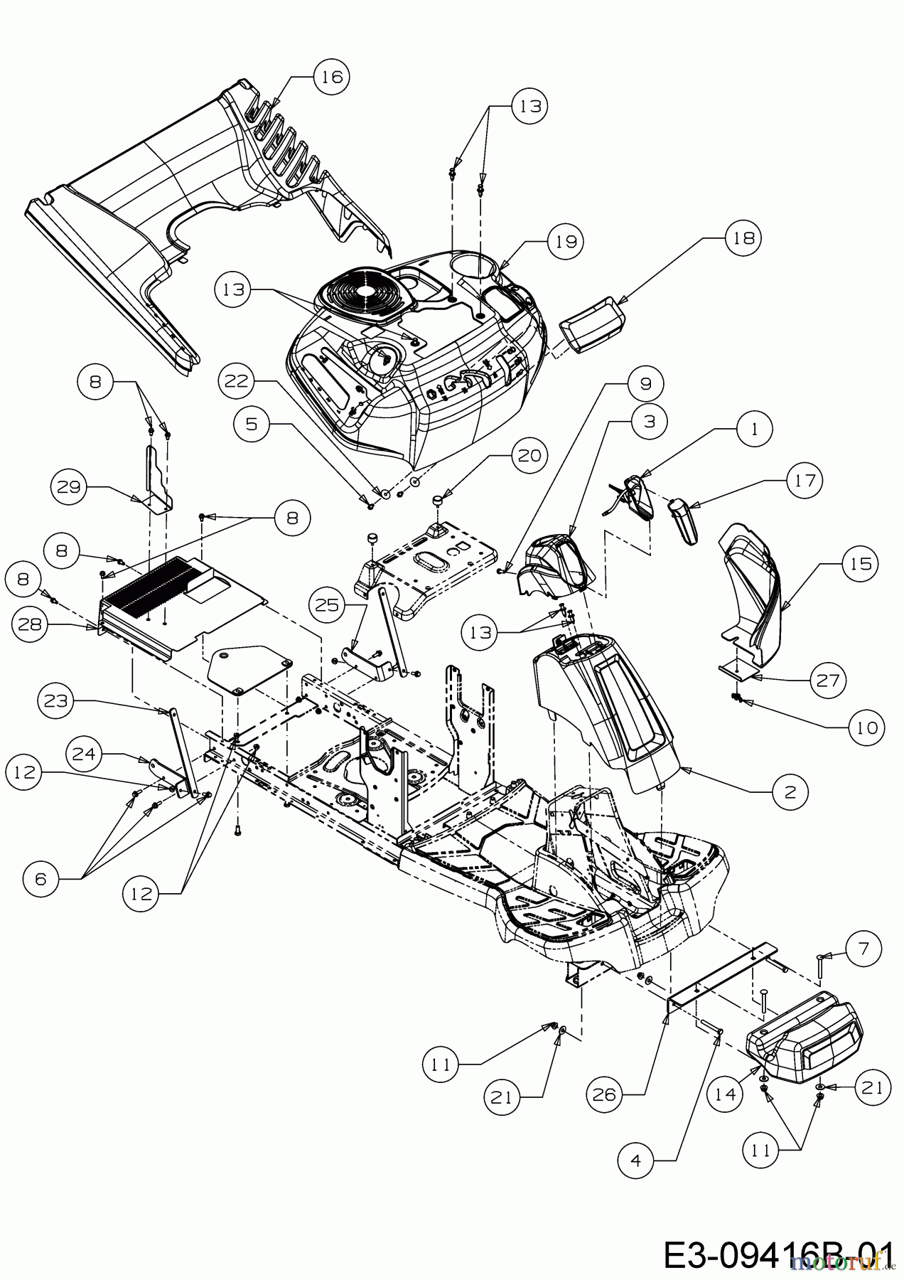 Cub Cadet Rasentraktoren LR2 NR76 13B221HD603 (2017) Frontgewicht, Verkleidungen