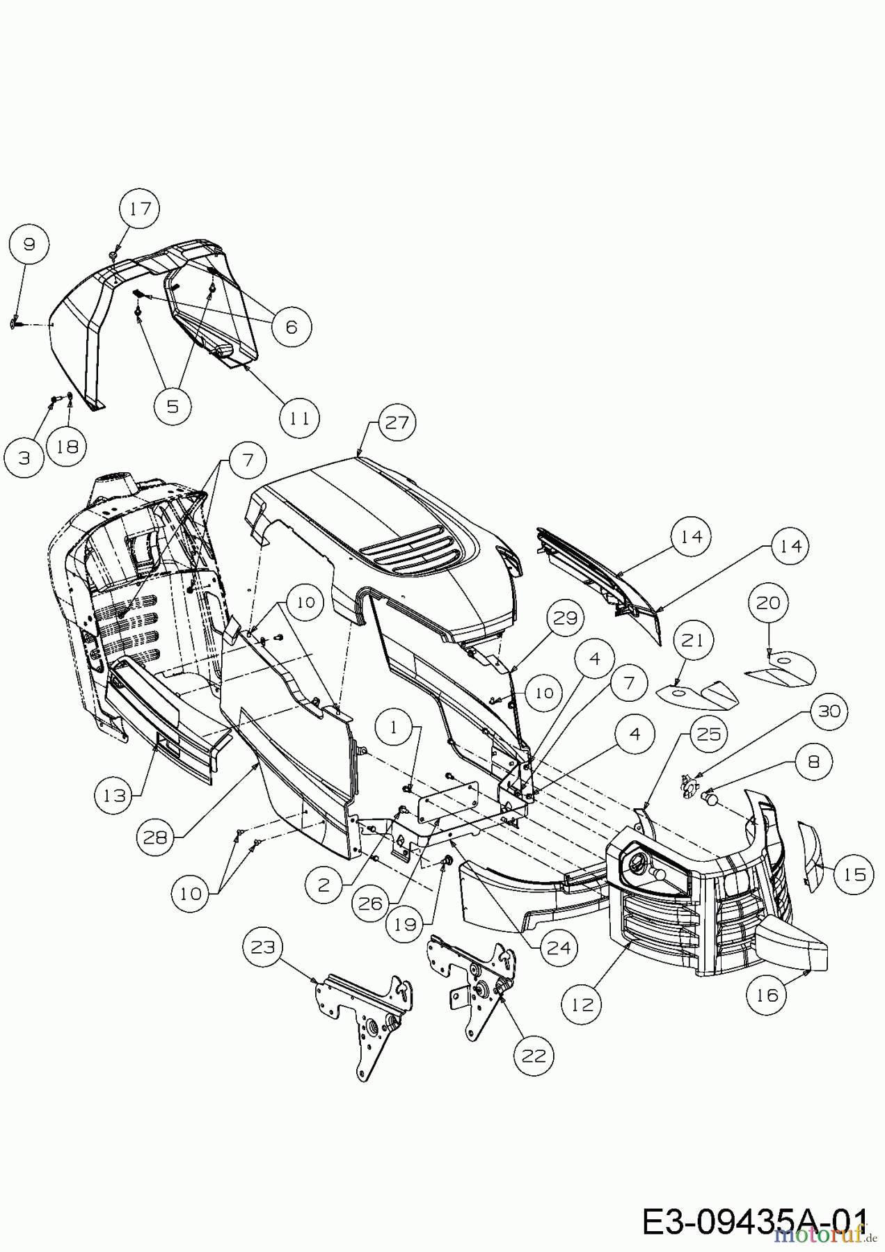 Cub Cadet Rasentraktoren LT 2 NR 92 13I271DE603 (2017) Motorhaube D-Style