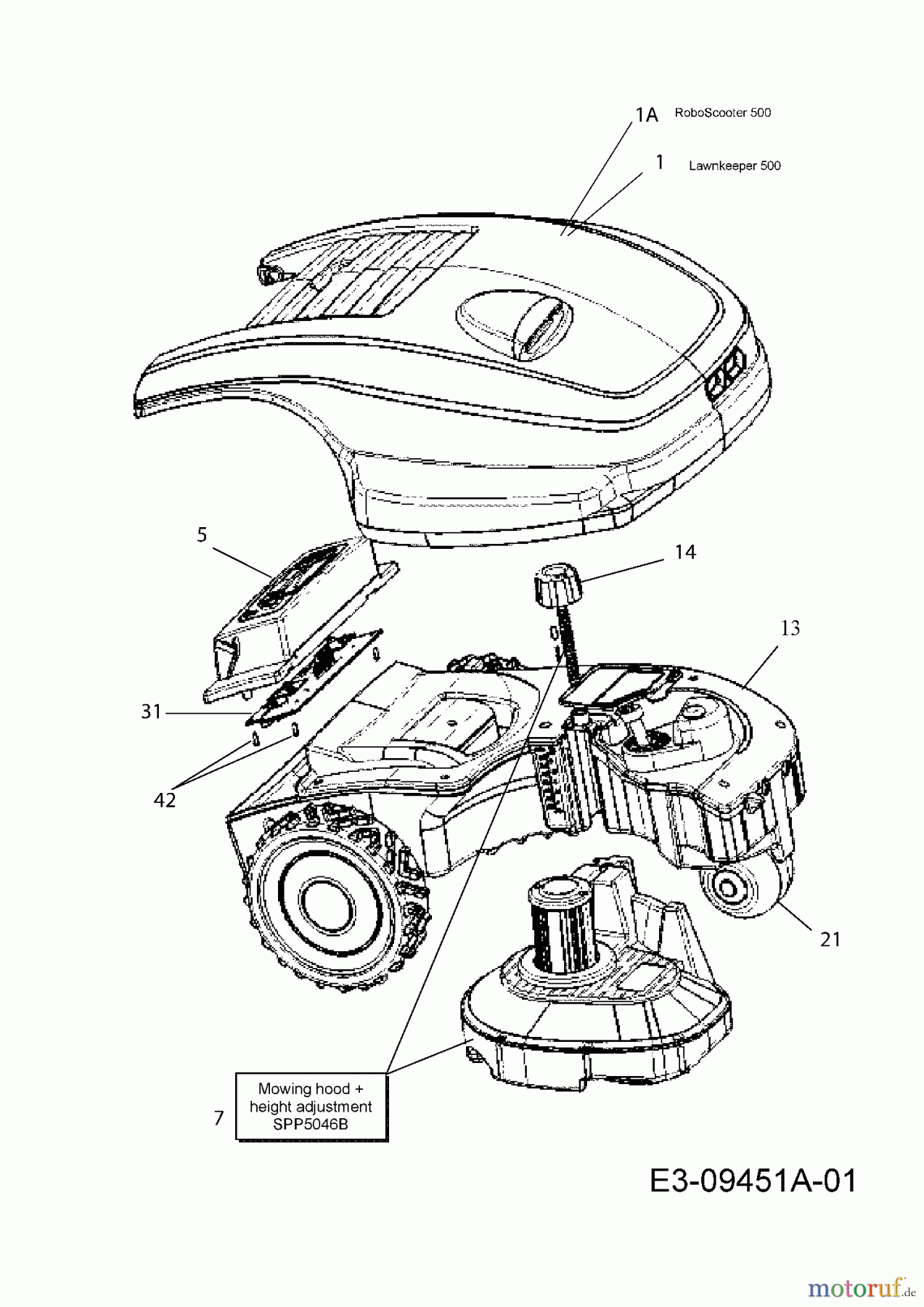 Wolf-Garten Mähroboter Robo Scooter 500 18AO05LA650  (2013) Stossfänger