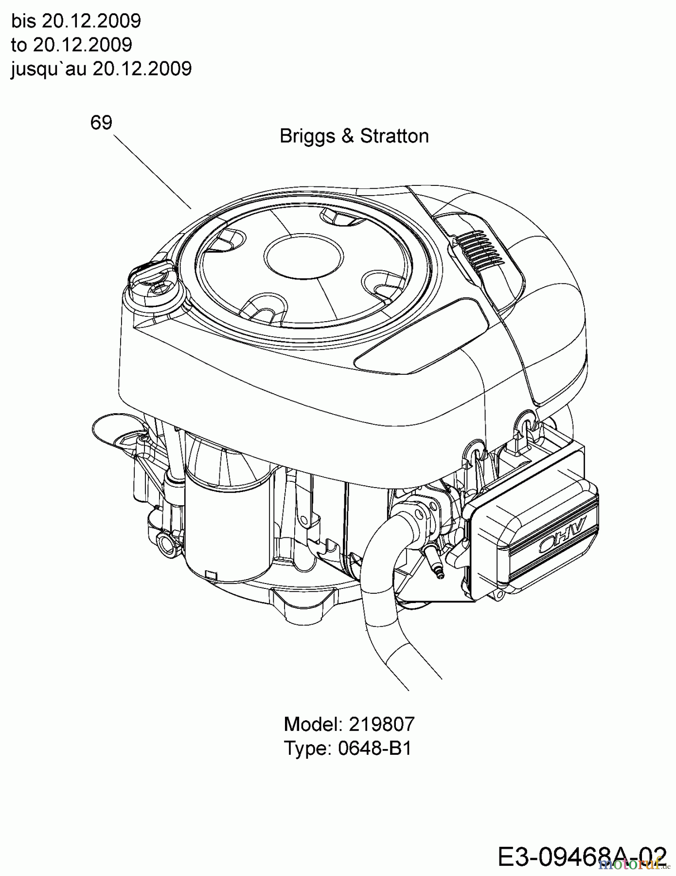  Sunline Rasentraktoren RTS 125/96 13AH762F685  (2010) Motor B&S bis 20.12.2009