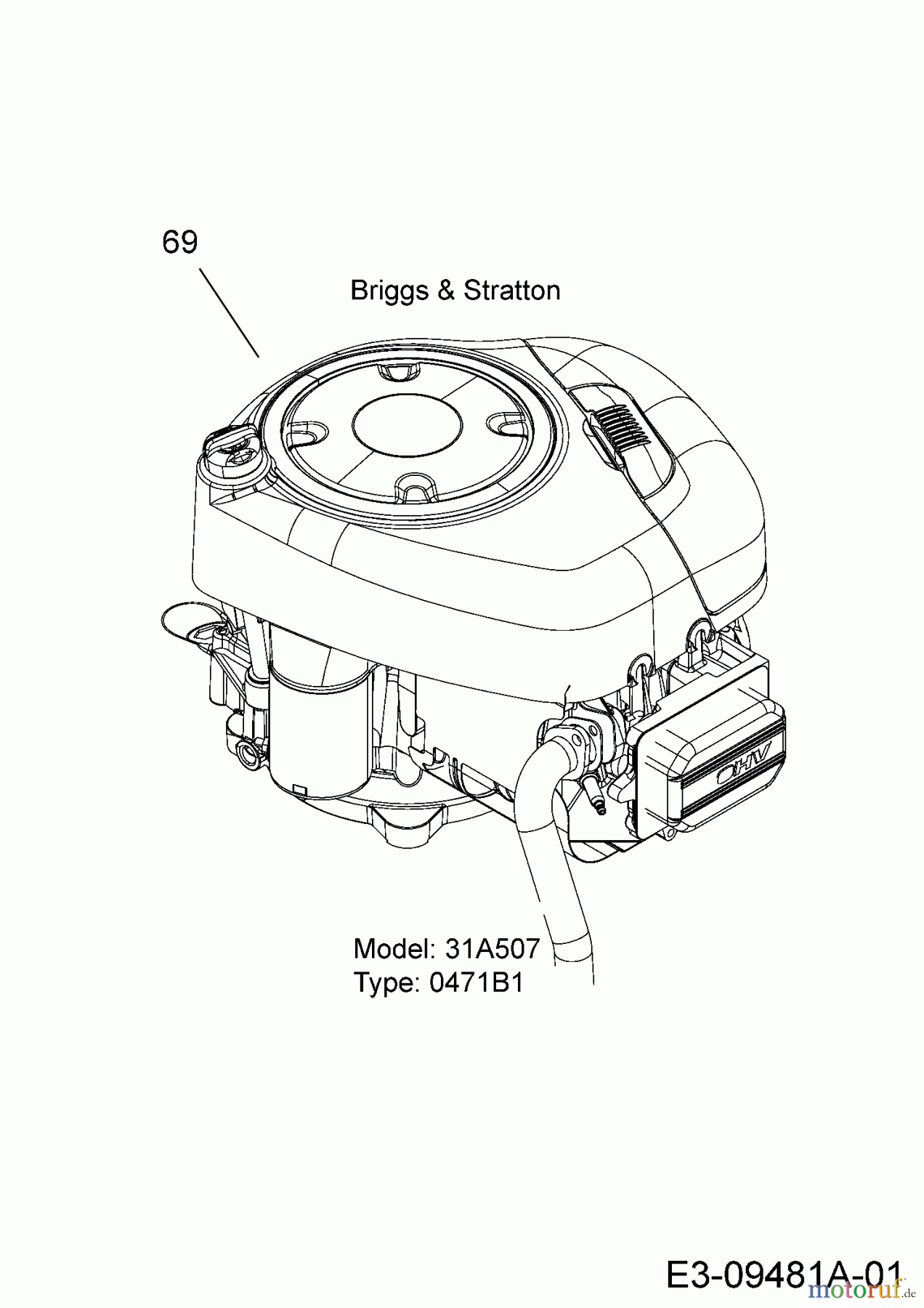 Raiffeisen Rasentraktoren RMS 7145-96 T 13AM777F628 (2009) Motor B&S