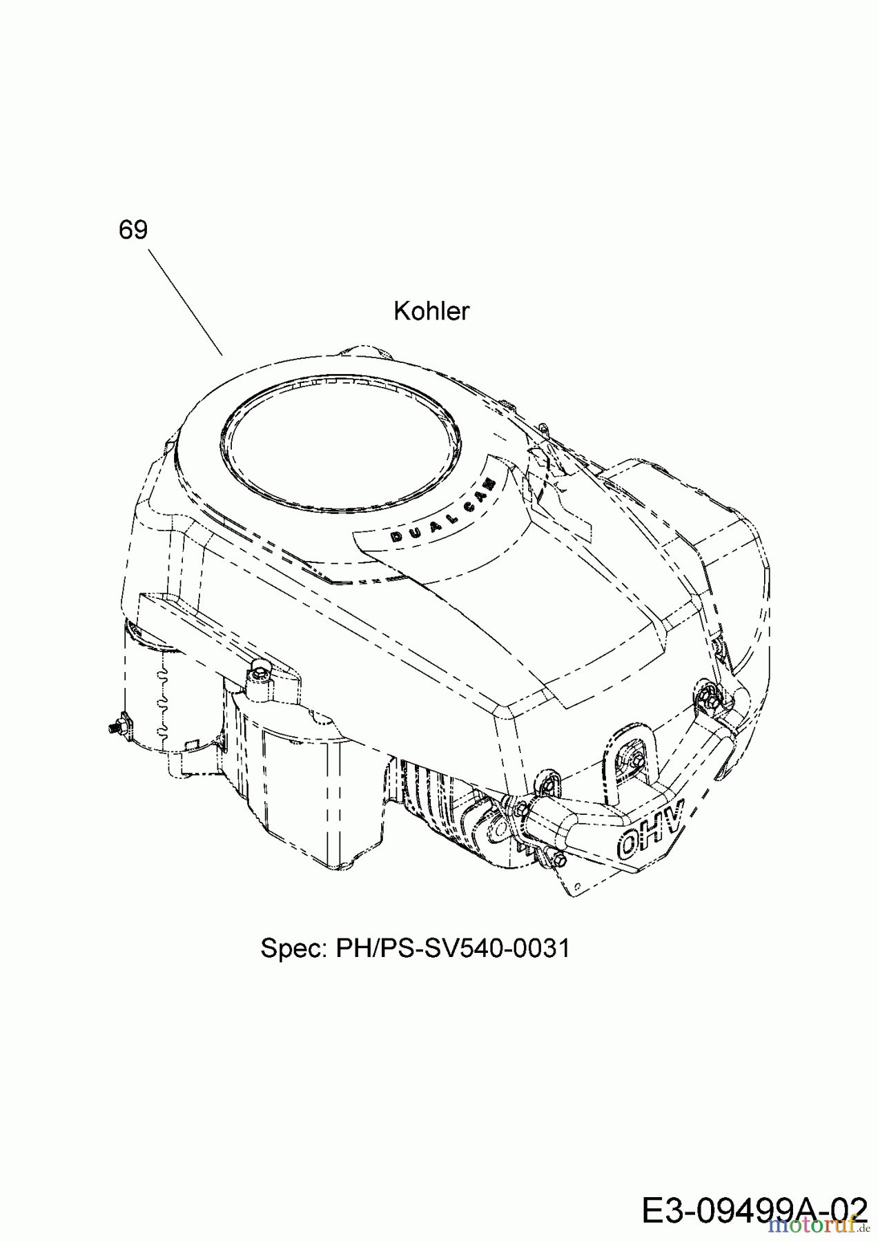 Massey Ferguson Rasentraktoren MF 42-18 SH 13BX795G495 (2009) Motor Kohler