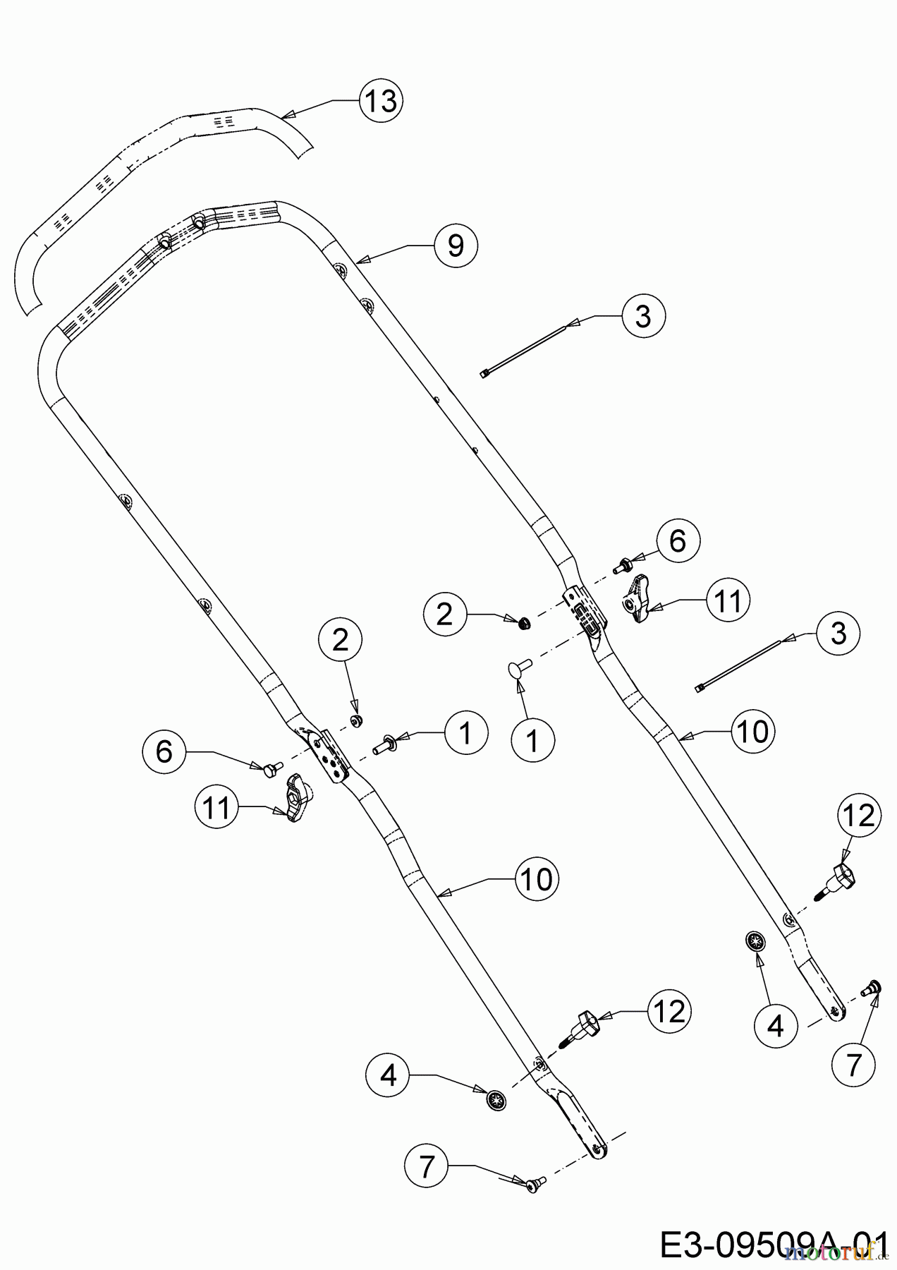  MTD Motormäher mit Antrieb Optima 53 SPBHWIS 12BEPH7E600  (2016) Holm