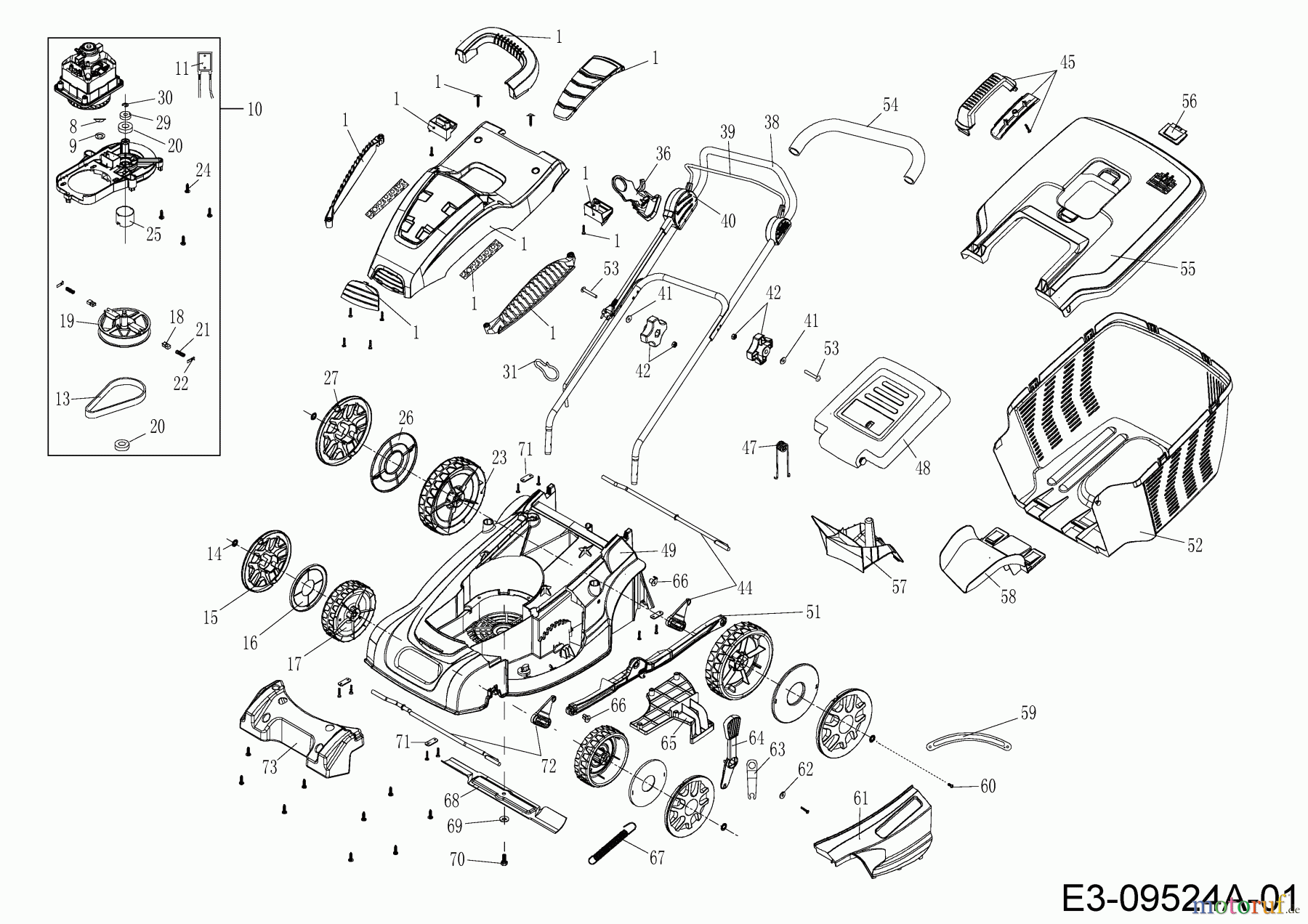  MTD Elektromäher OPTIMA 38 E 18AKIJH-600  (2017) Grundgerät