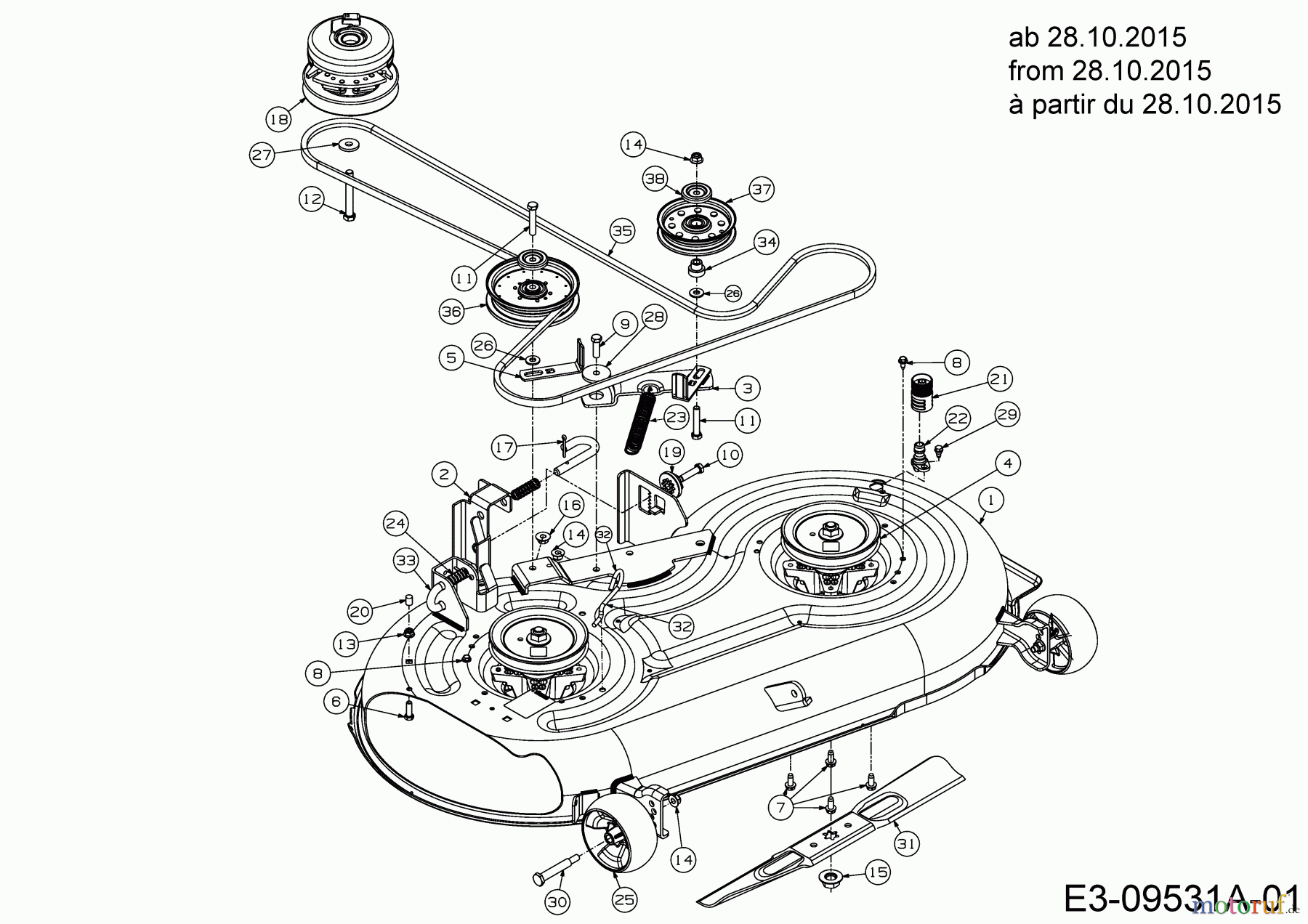 Cub Cadet Zero Turn RZT L 42 17BMCACS603 (2016) Mähwerk S (42