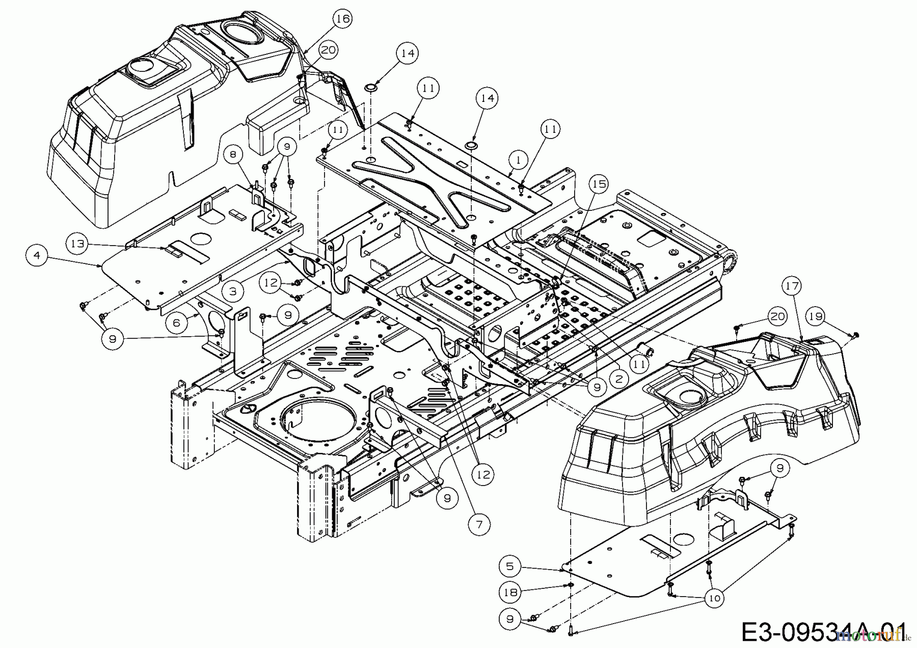  Cub Cadet Zero Turn Z-Force SZ 48 17AIDGHB603  (2016) Sitzträger, Tankabdeckungen