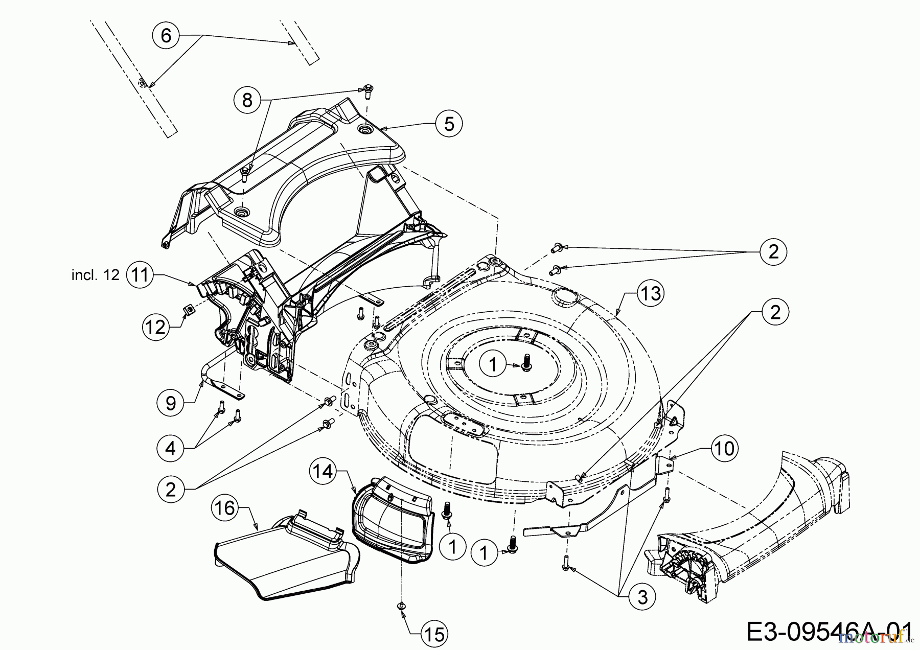 Cub Cadet Motormäher LM 1 DP 53 11A-A0KC603 (2017) Deflektor, Leitstück hinten, Mähwerksgehäuse, Mulchklappe