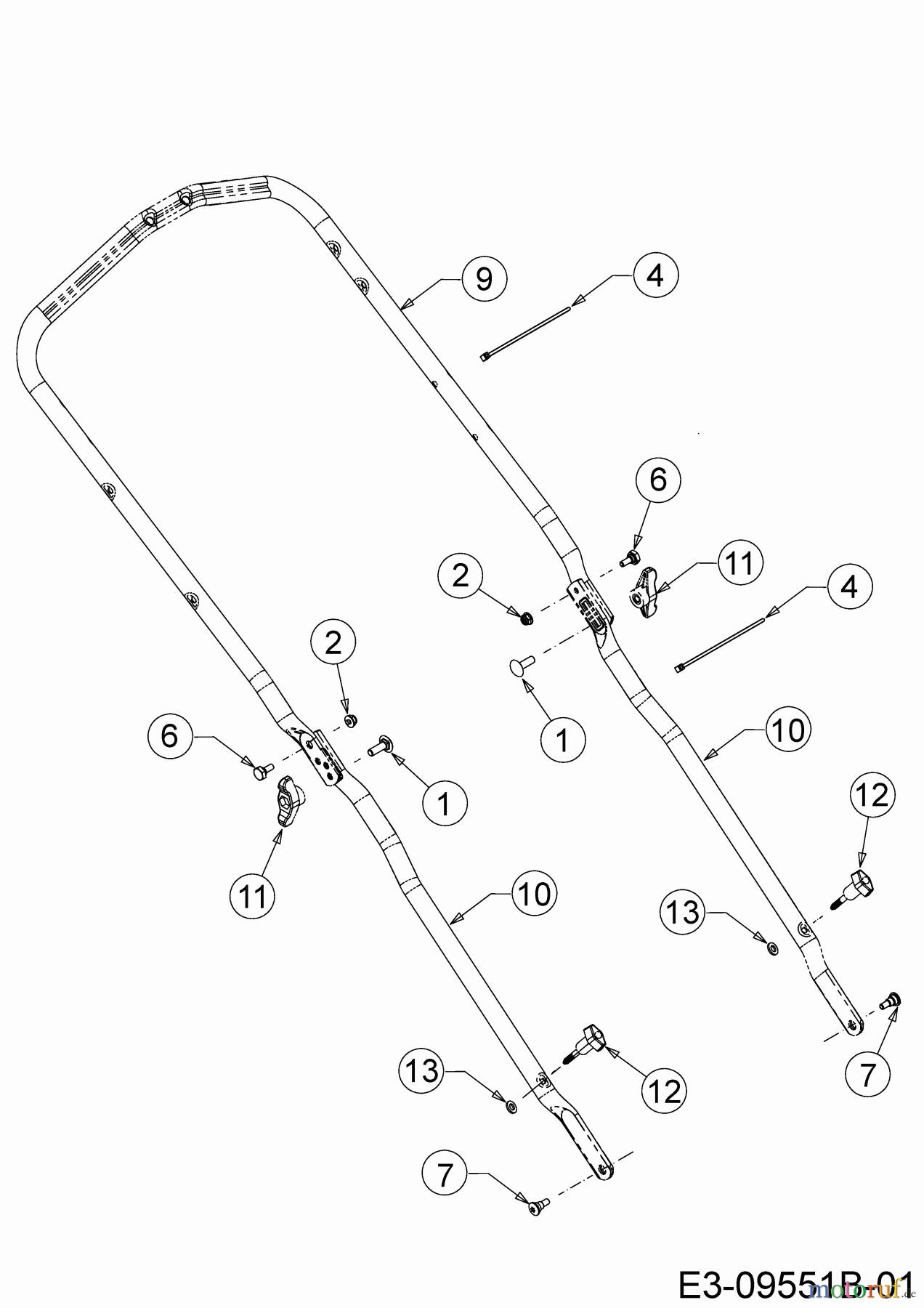MTD Motormäher mit Antrieb BE 53 HWBIS 12AEPD7E676  (2018) Holm