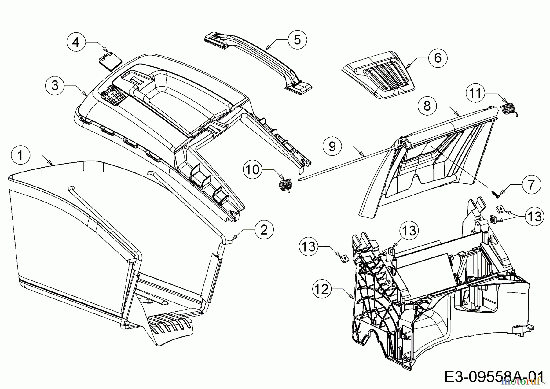 Gutbrod Motormäher HB 46 B 11A-TQ5E690 (2016) Grasfangsack, Heckklappe, Leitstück hinten