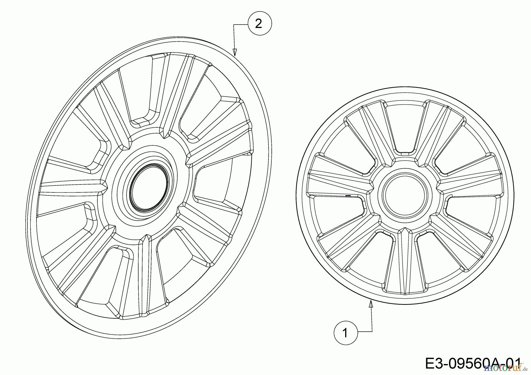 Gutbrod Motormäher mit Antrieb HB 46 AB 12ABTV5E690 (2016) Radkappen