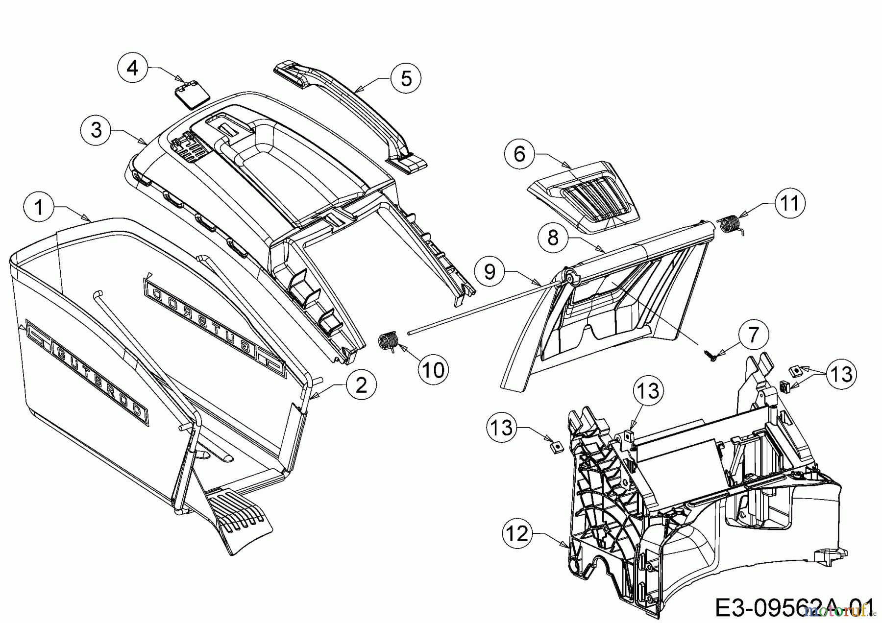 Gutbrod Motormäher mit Antrieb HB 46 AB 12ABTV5E690 (2016) Grasfangsack, Heckklappe, Leitstück hinten