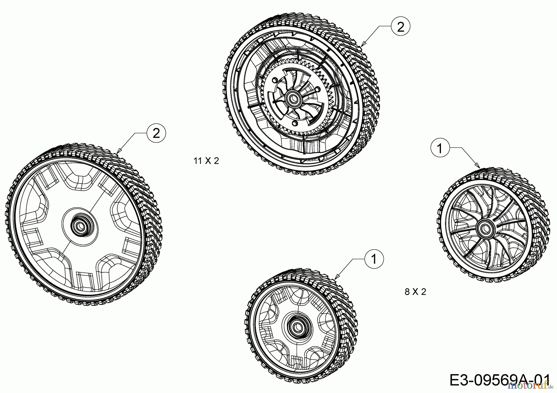 WOLF-Garten Expert Motormäher mit Antrieb Expert 53 BA V HW 12ABPV5L650 (2018) Räder