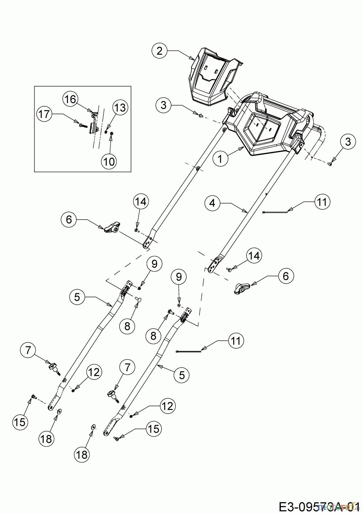 WOLF-Garten Expert Motormäher mit Antrieb Expert 46 BA V HW 12ABTV5E650 (2018) Holm