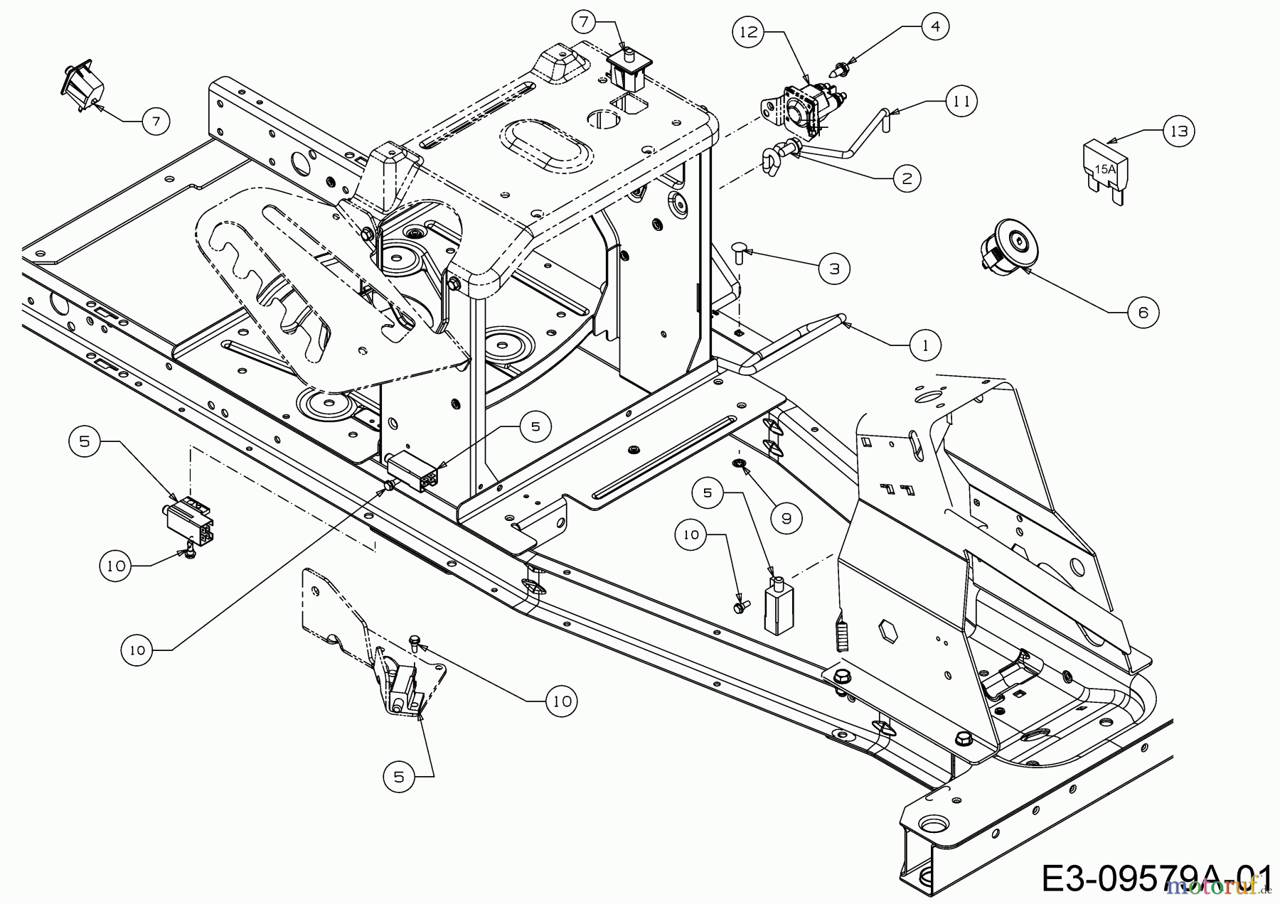 MTD Rasentraktoren Mnirider 76 RDHE 13A721SD600 (2018) Elektroteile