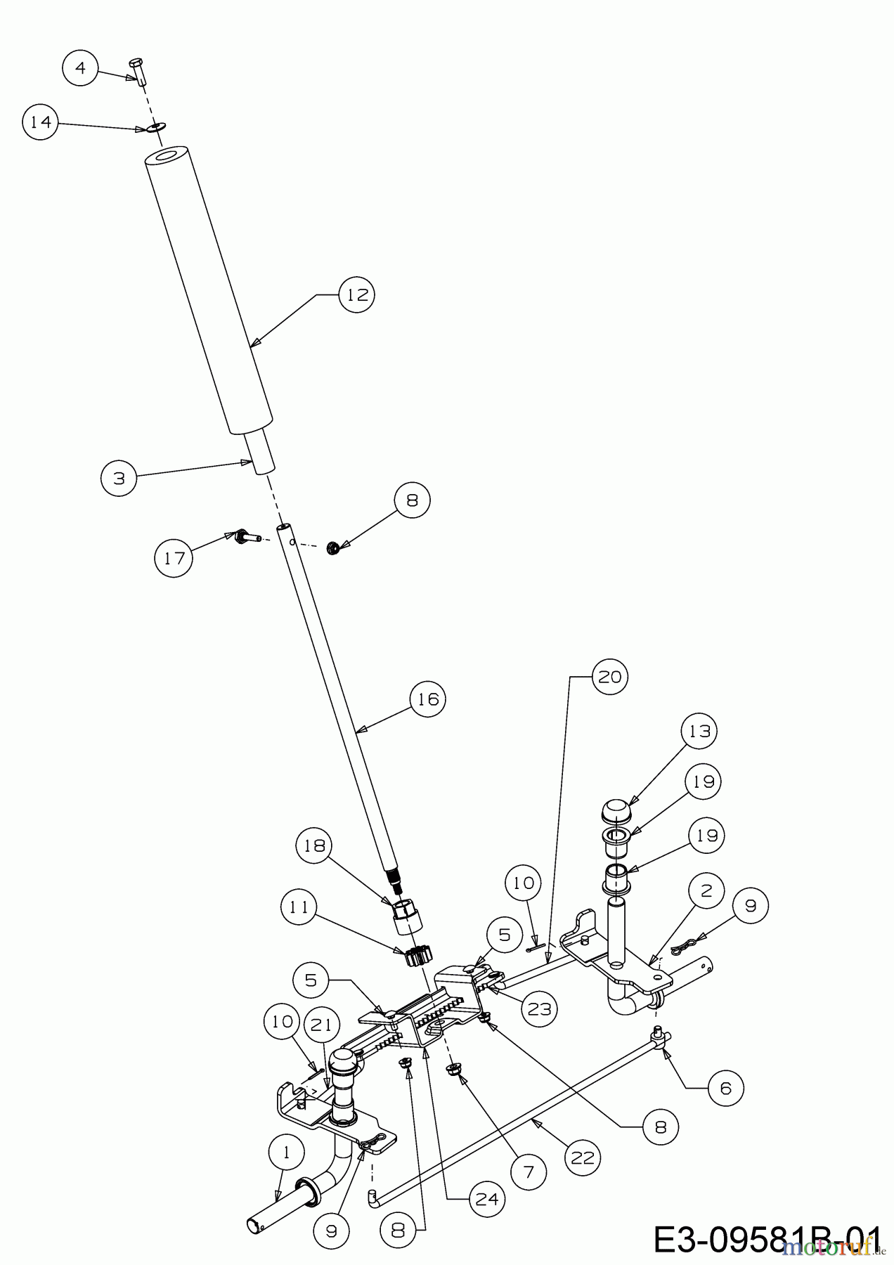 Wolf-Garten Rasentraktoren Scooter MF / RDE 60 M 13B326SC650F (2018) Lenkung