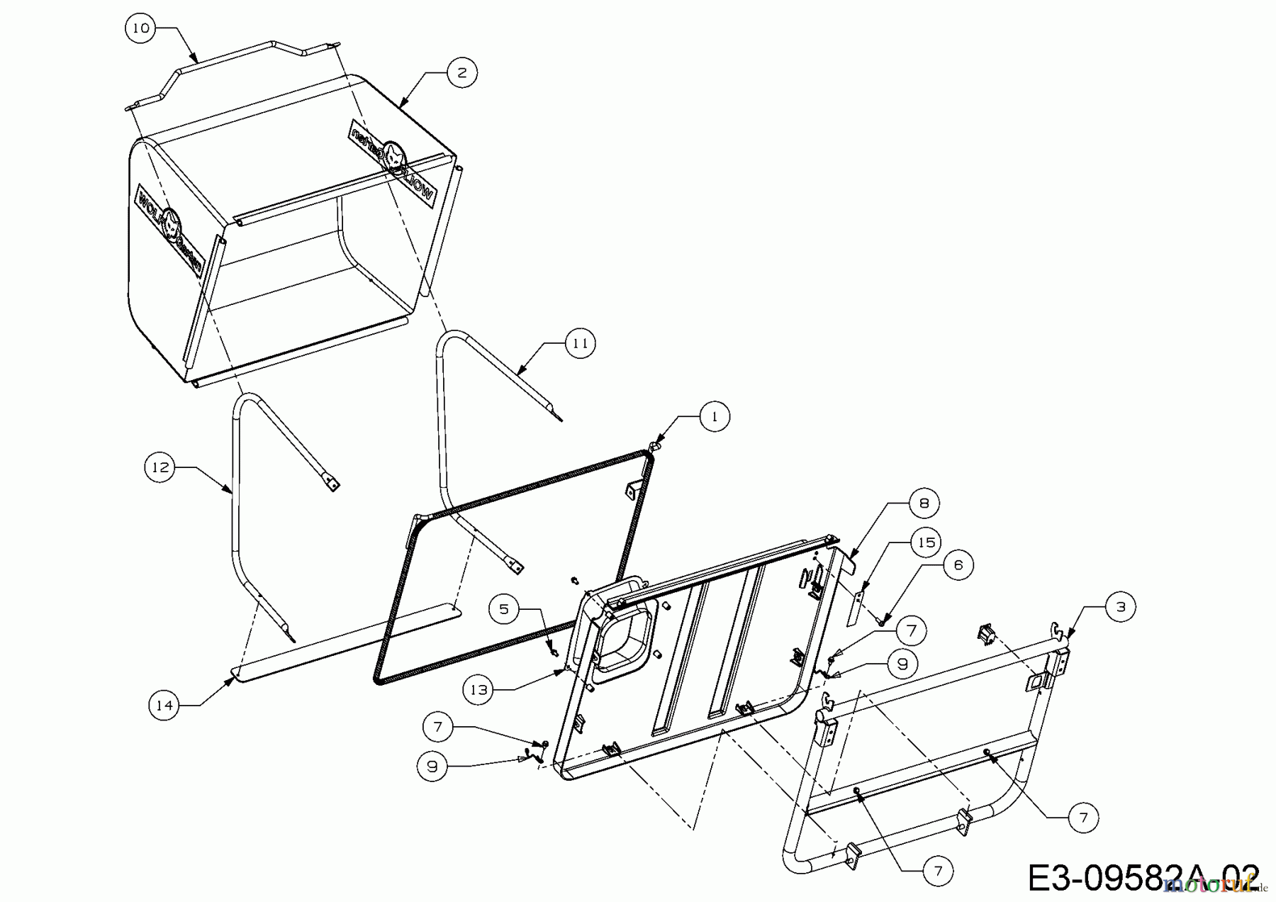 Wolf-Garten Rasentraktoren Scooter Hydro 13A221SD650 (2016) Grasfangeinrichtung