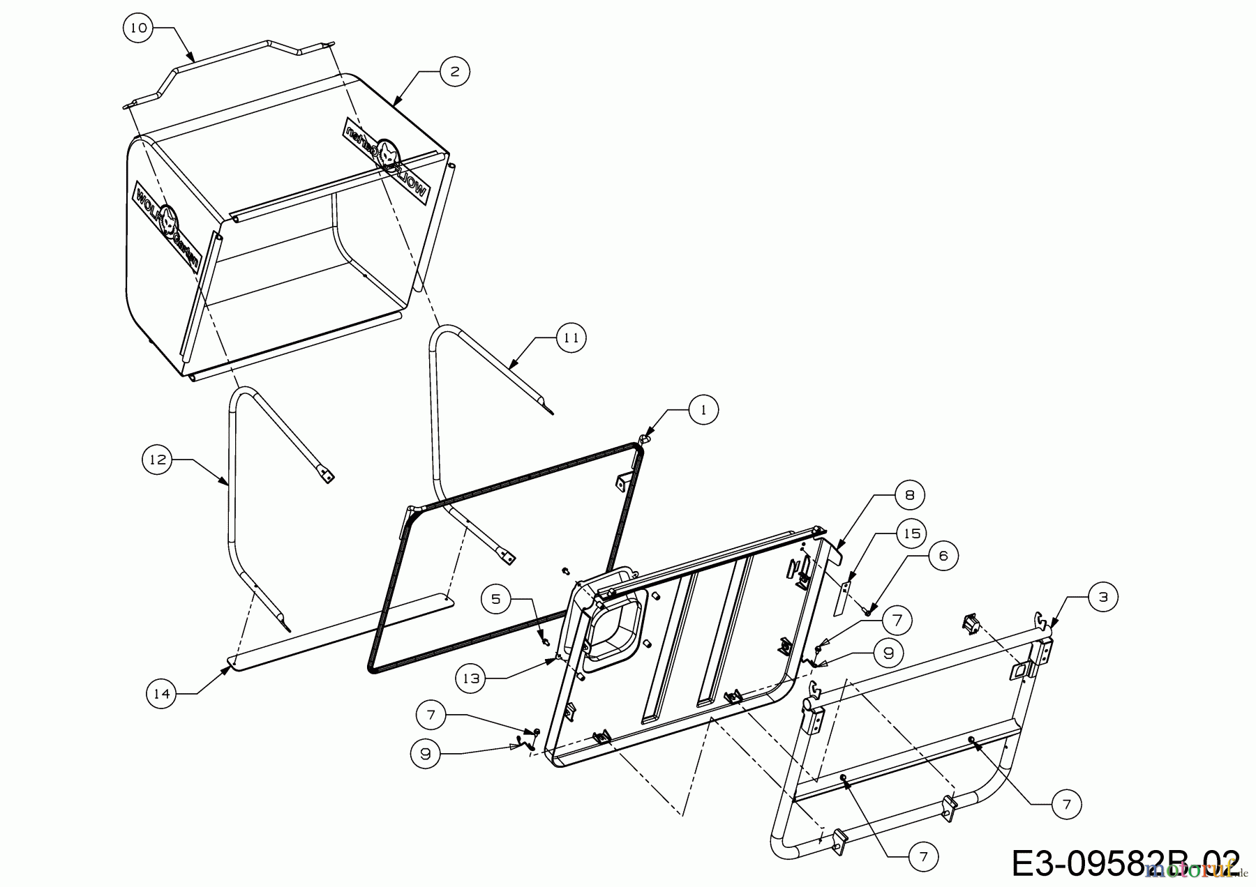 Wolf-Garten Rasentraktoren Scooter Hydro 13A221SD650 (2018) Grasfangeinrichtung