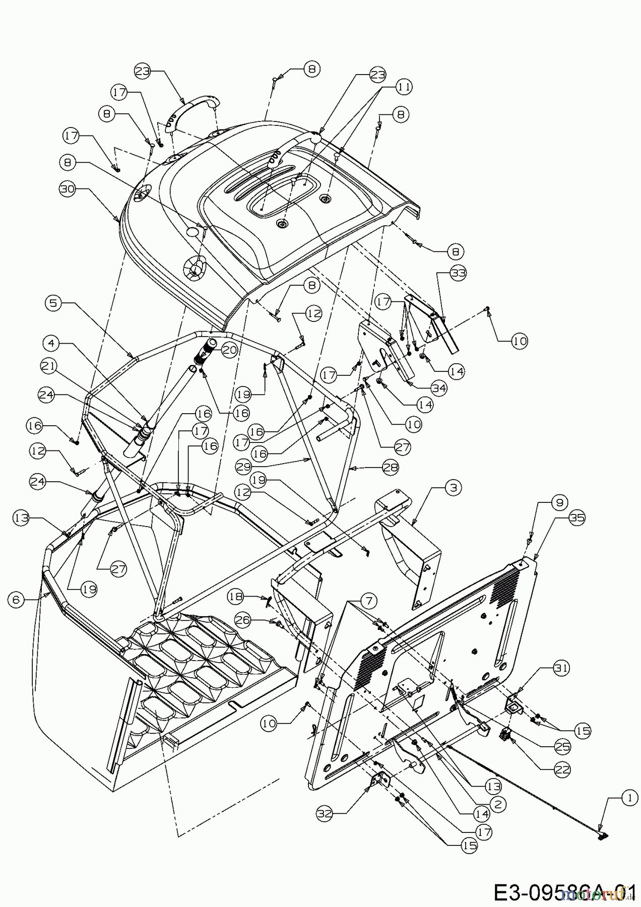 WOLF-Garten Expert Rasentraktoren Expert 105.185 H 13HJ99WN650 (2016) Grasfangeinrichtung